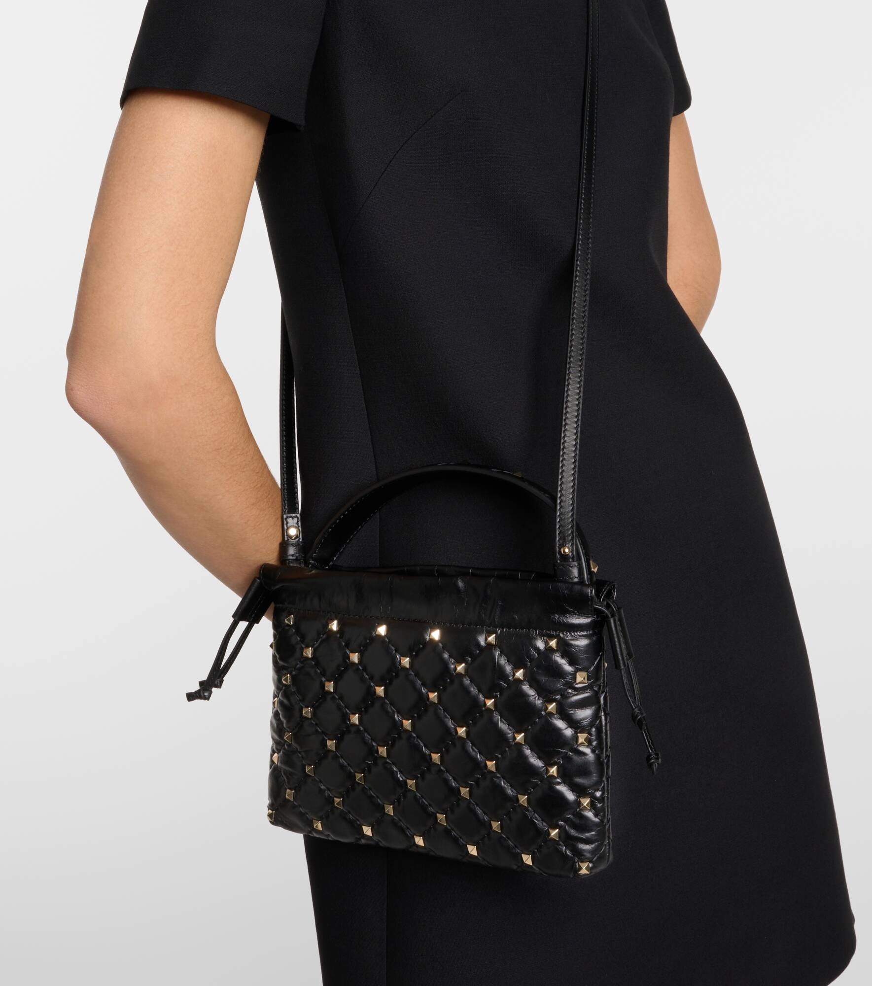Embellished leather shoulder bag - 7