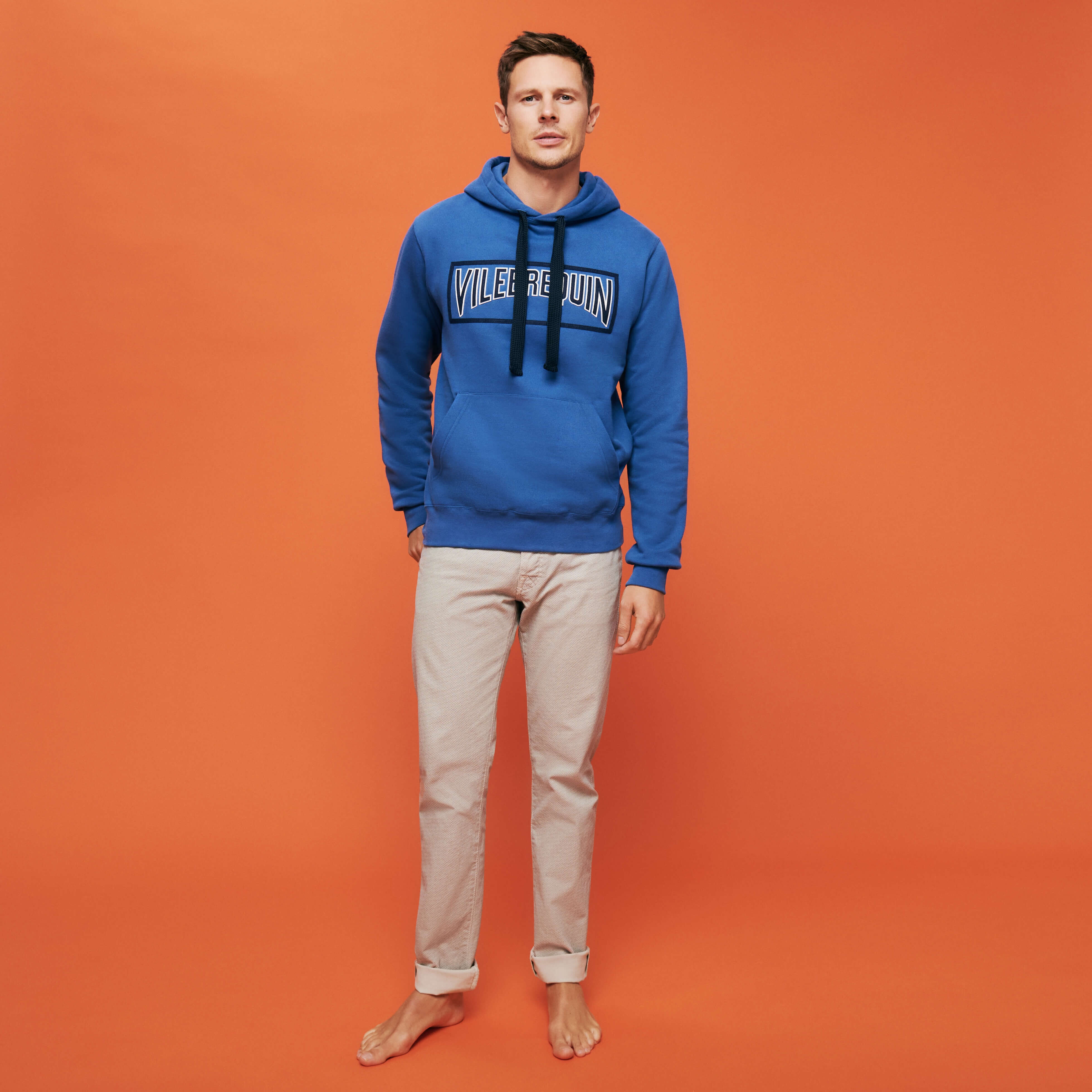Men Cotton Hoodie Sweatshirt Solid - 5