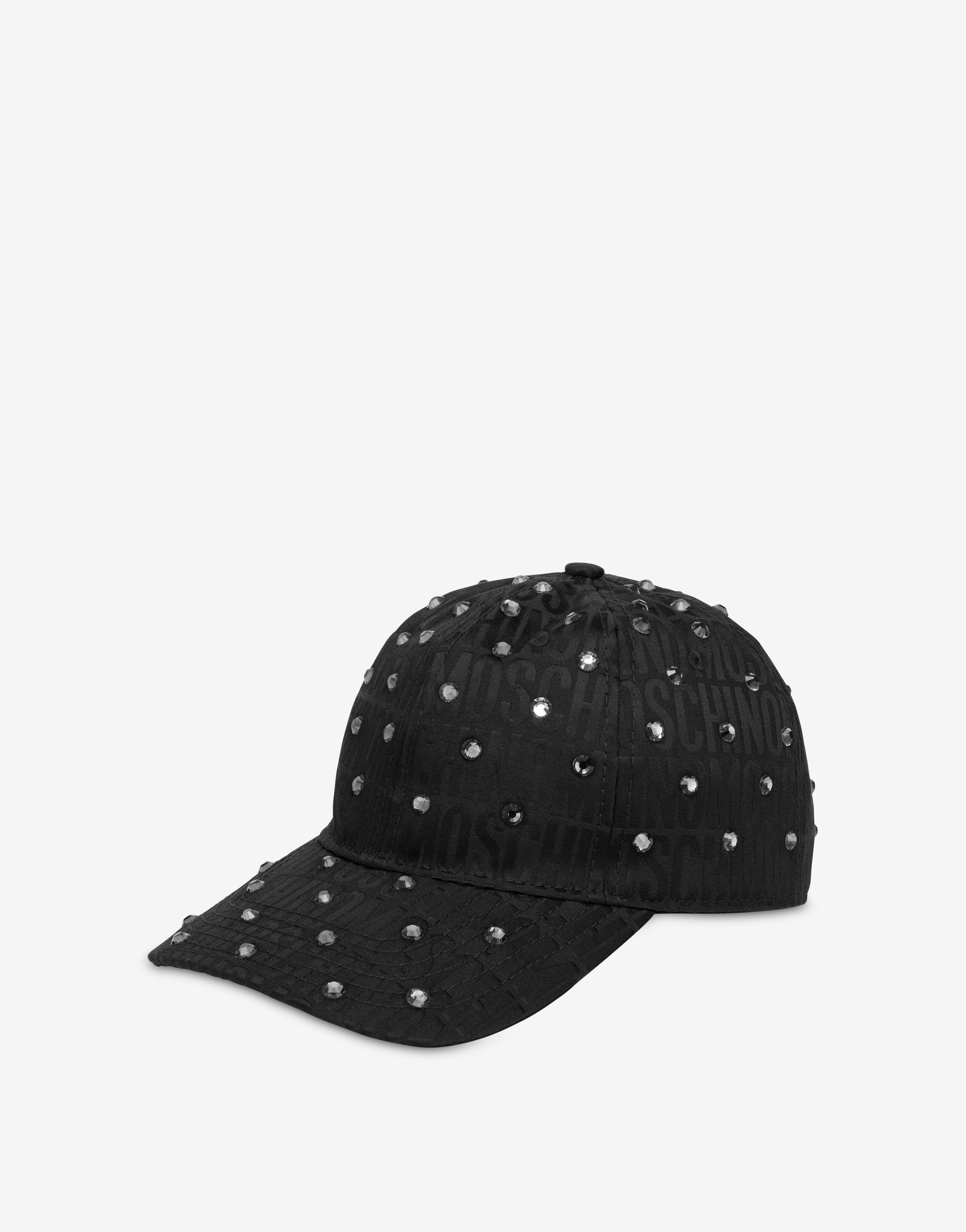 ALLOVER LOGO NYLON CAP WITH RHINESTONES - 3