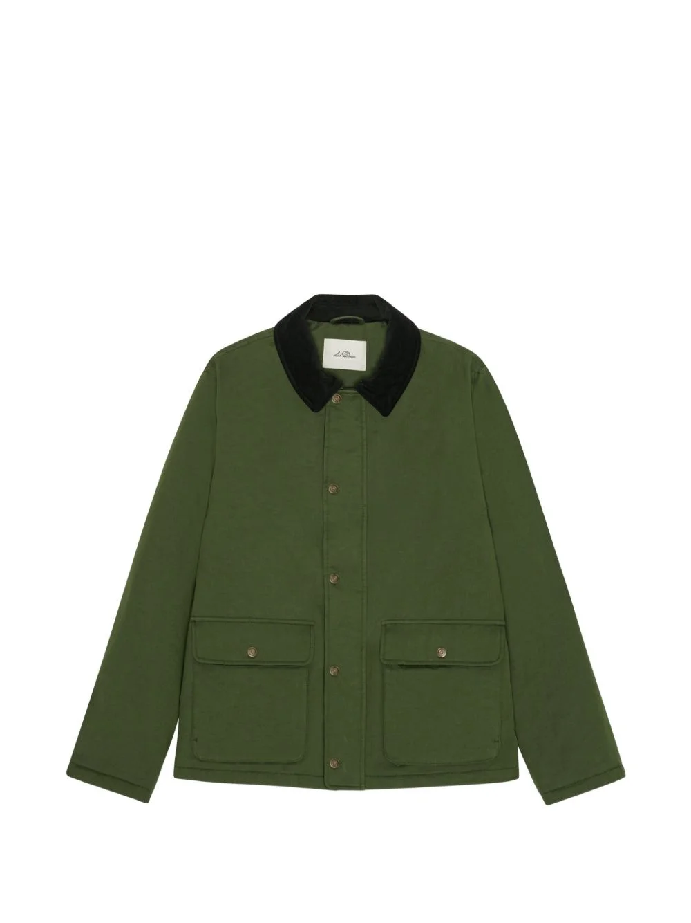 corduroy-collar flap-pocket jacket - 1