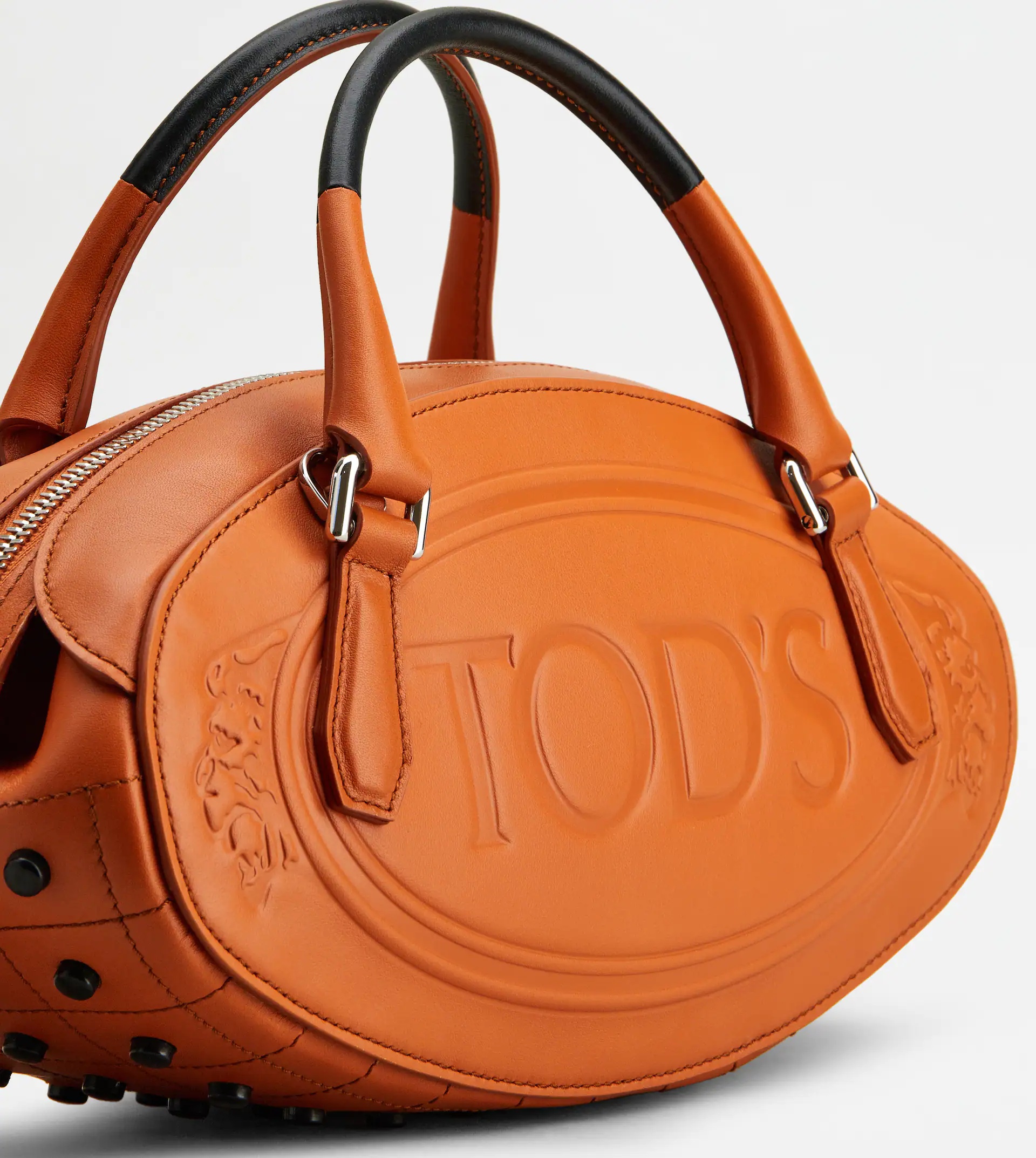 BOSTON BAG IN LEATHER MINI - ORANGE - 6