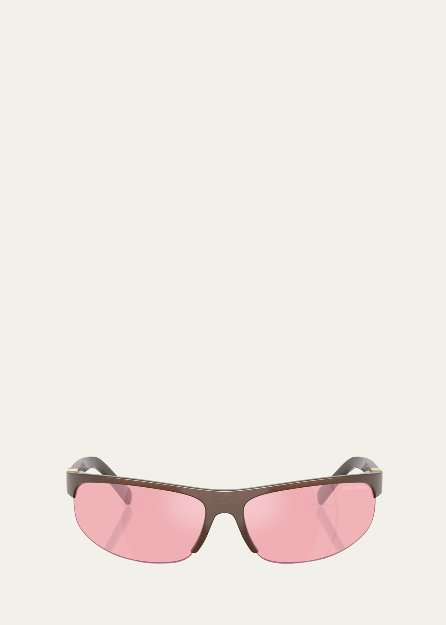 A02S Semi-Rimless Oval Plastic Sunglasses - 1