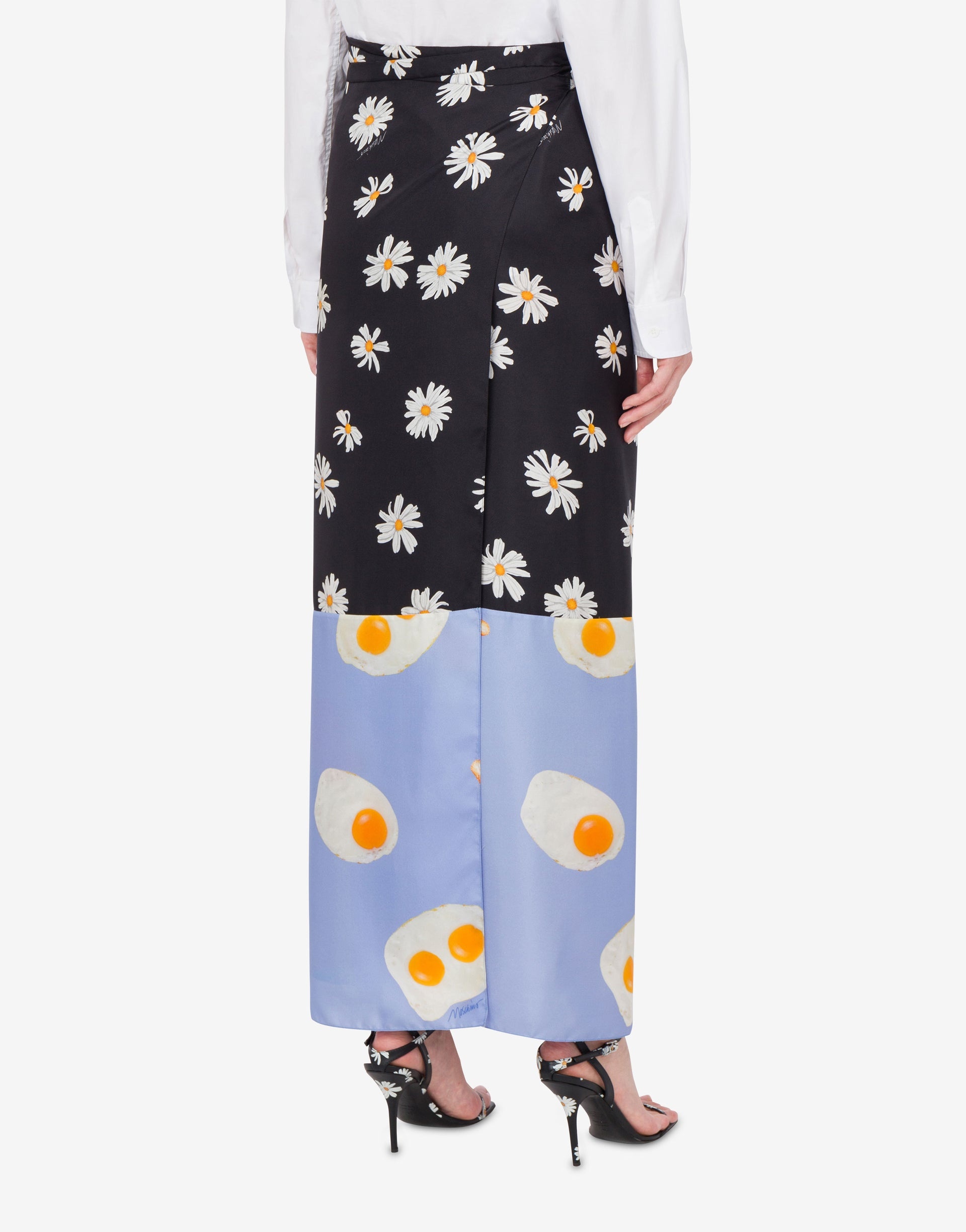 LONG SILK TWILL SKIRT PATCHWORK - 2