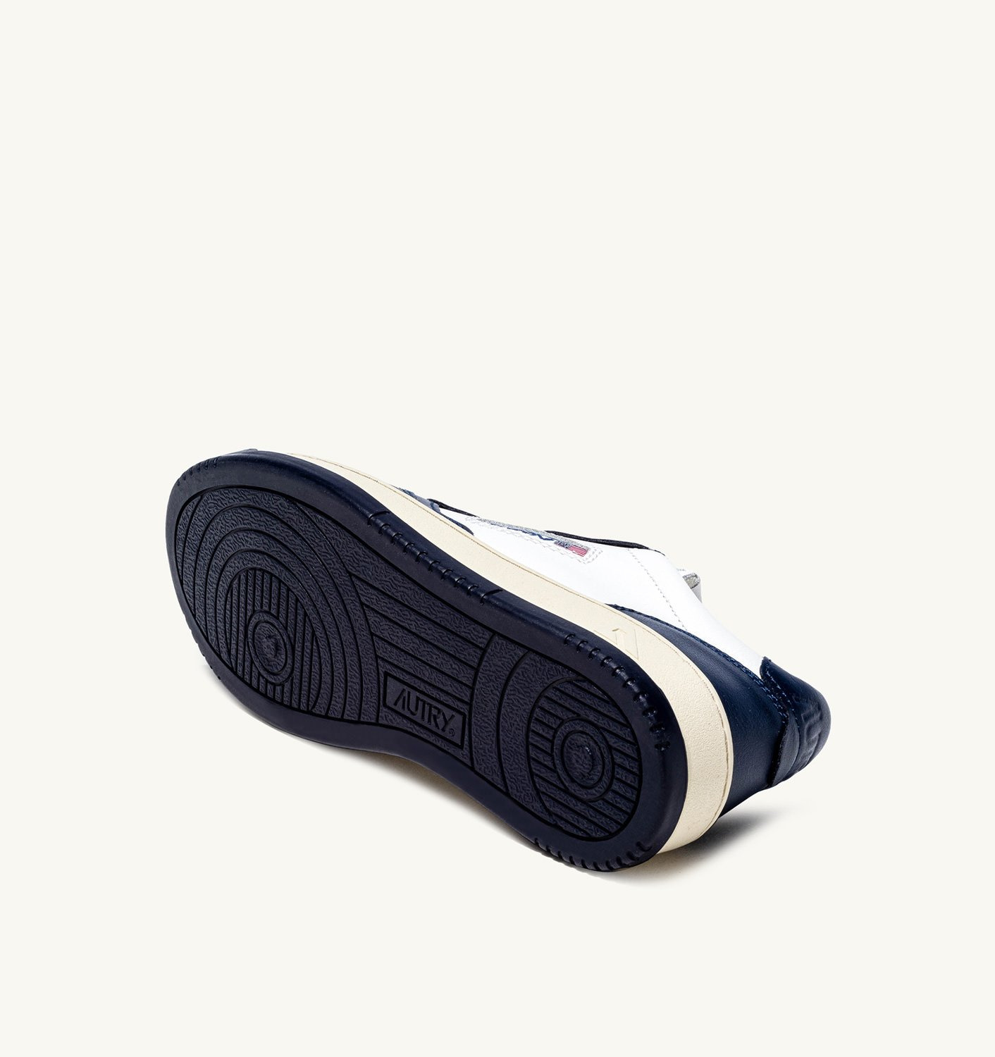 MEDALIST LOW BICOLOR SNEAKERS IN WHITE AND BLUE LEATHER - 3
