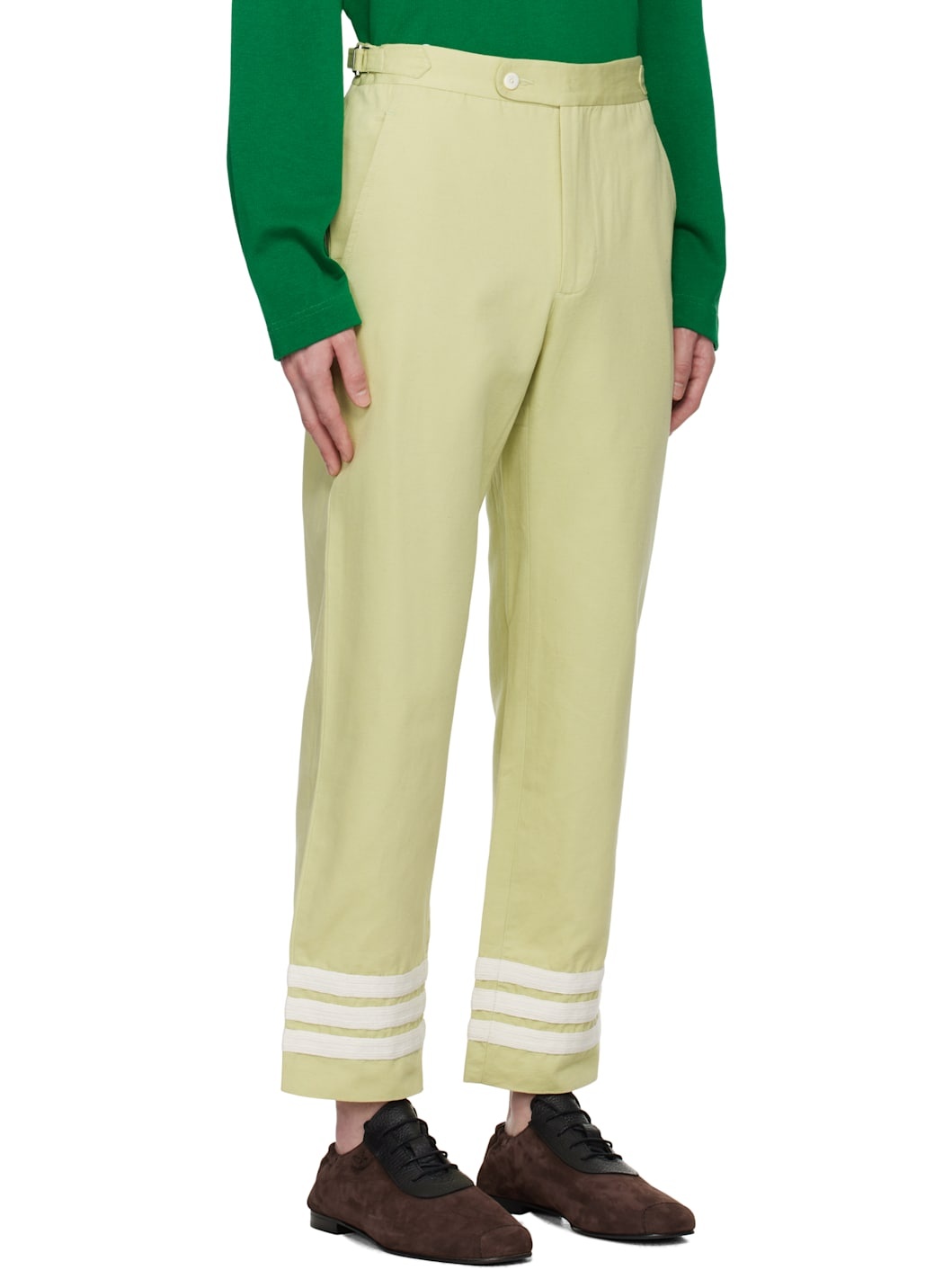 Green Tri-Stripe Trousers - 2