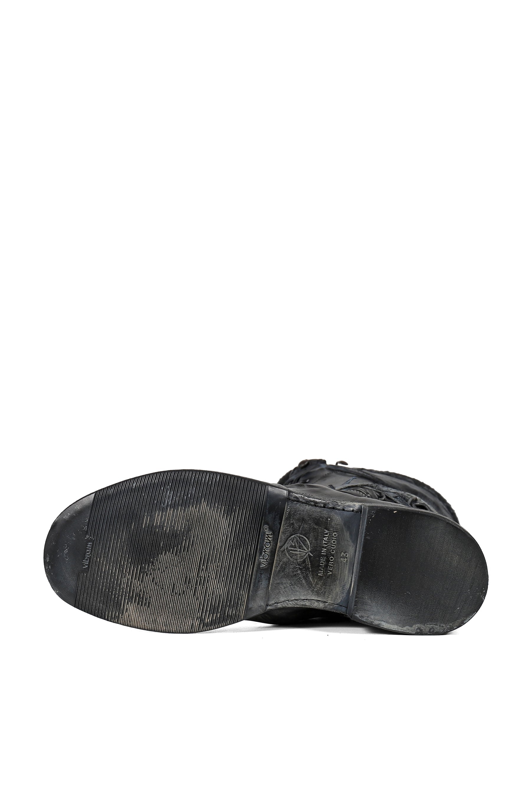 LEATHER BOXING COMBAT BOOT / BLK - 7