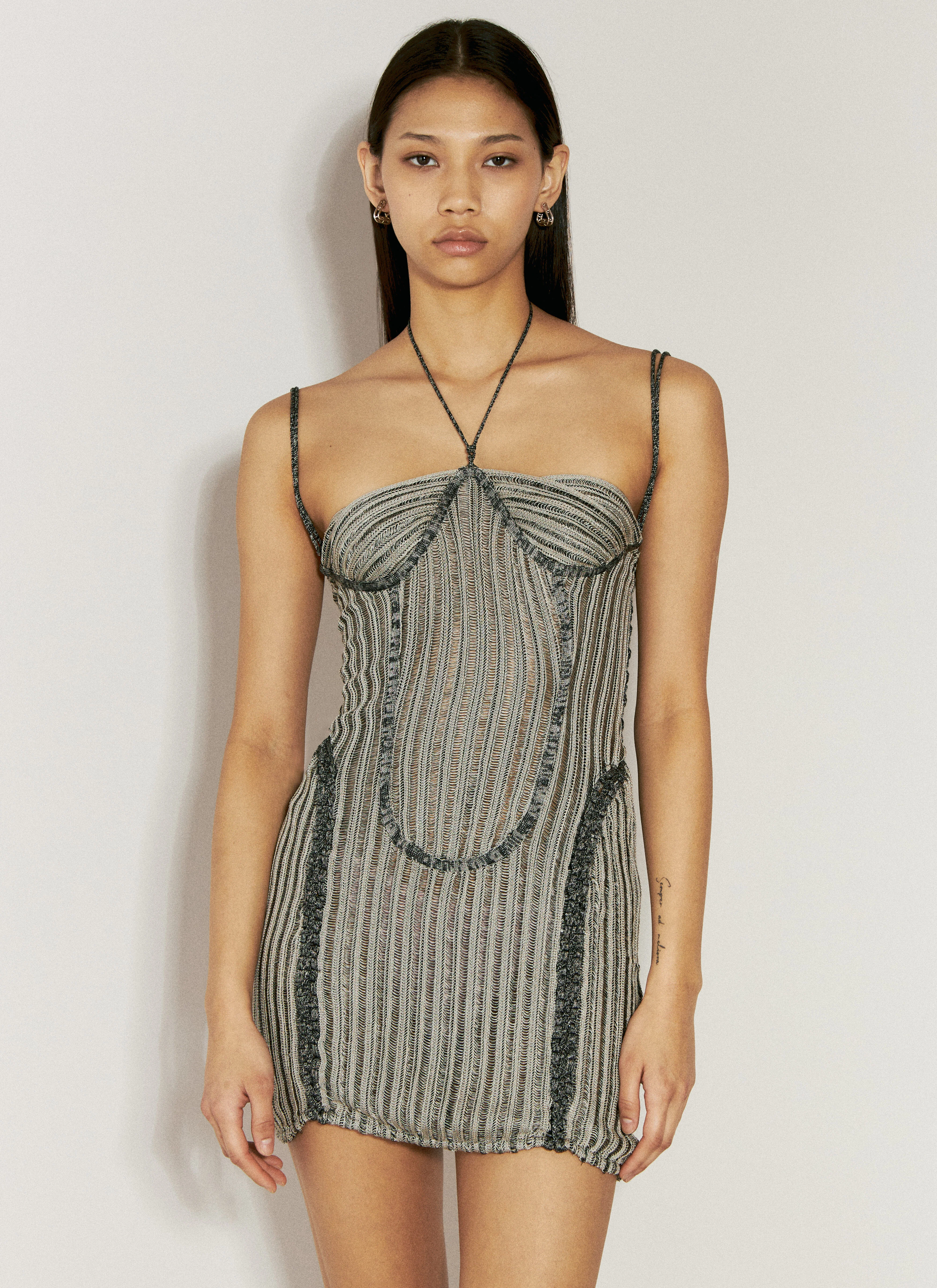 Petal Open-Knit Mini Dress - 1