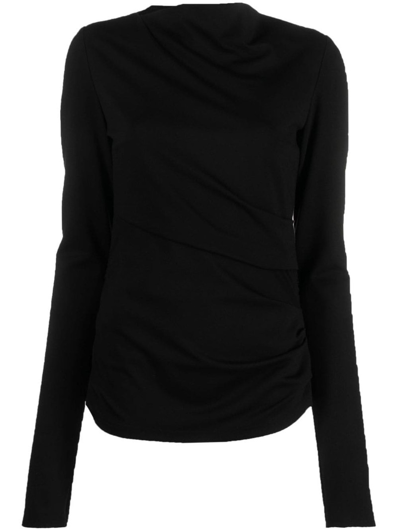 ruched-detail long-sleeve top 1