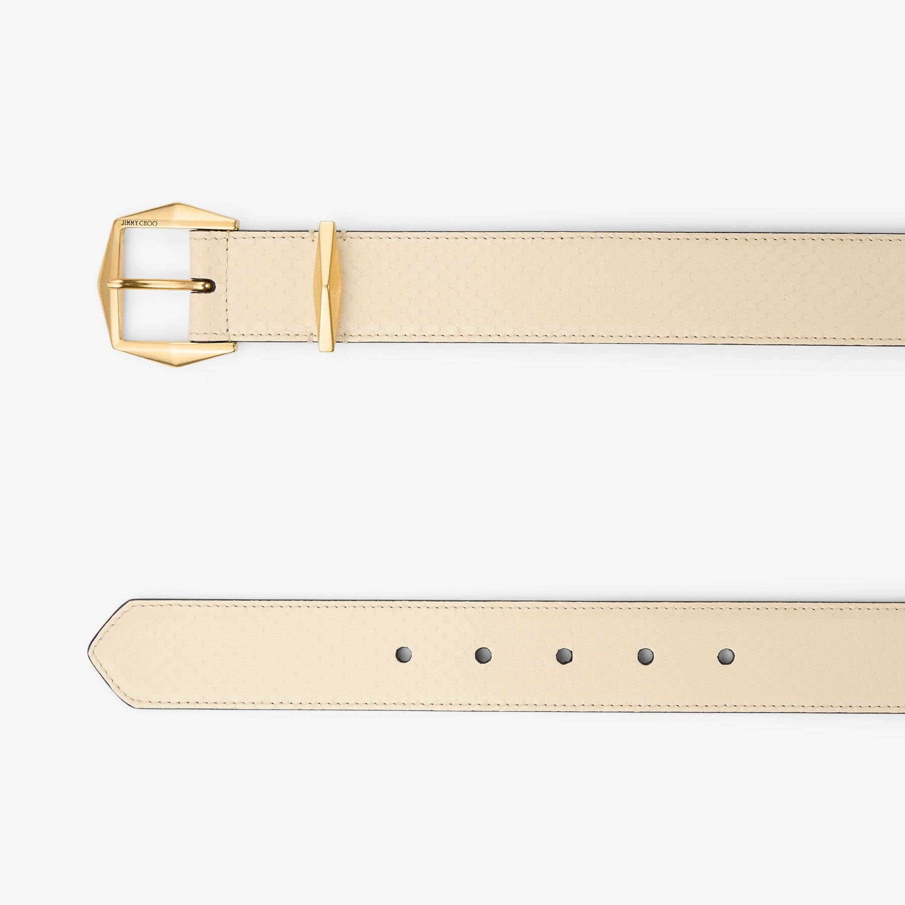 Diamond Buckle Belt 
Yellow Buttermilk Elaphe Print Belt - 4