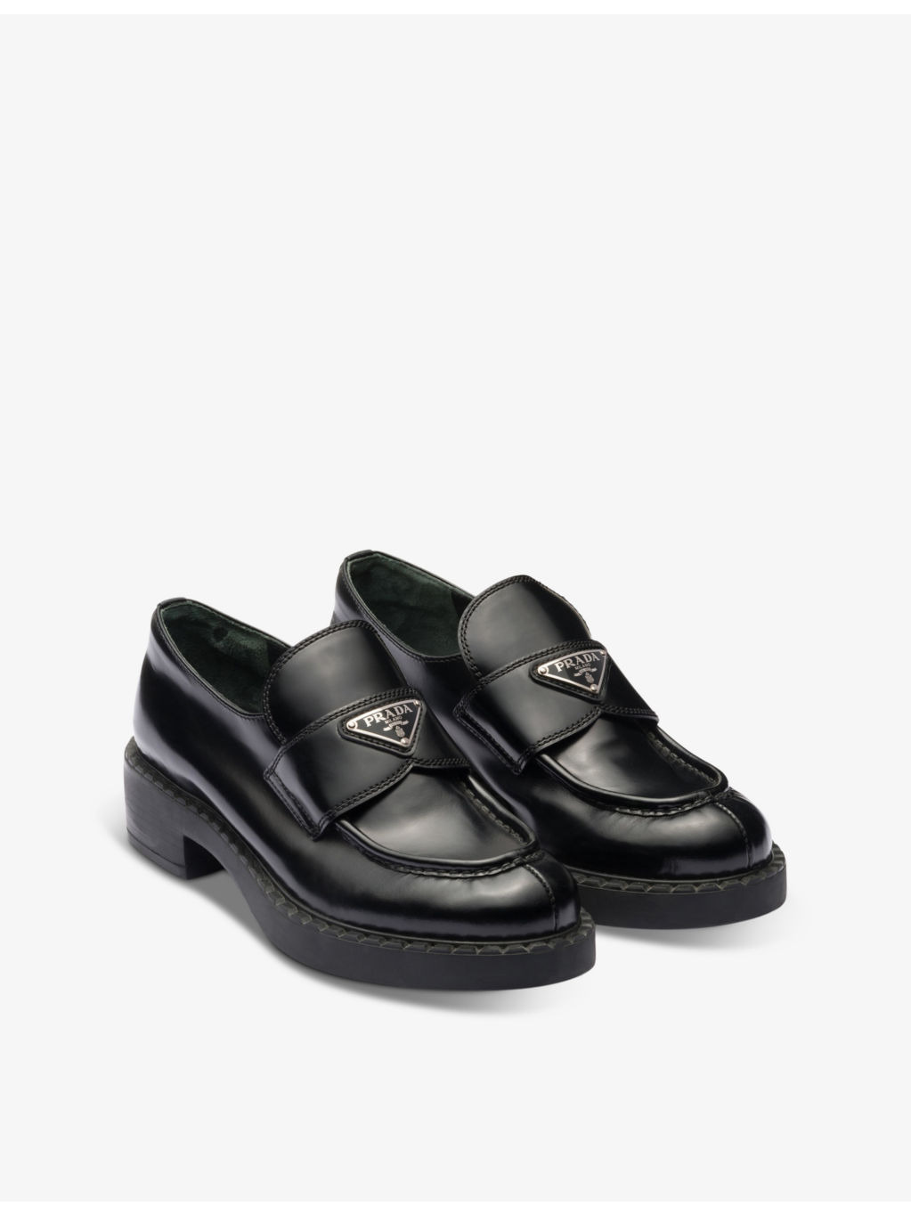 Logo-plaque leather loafers - 4