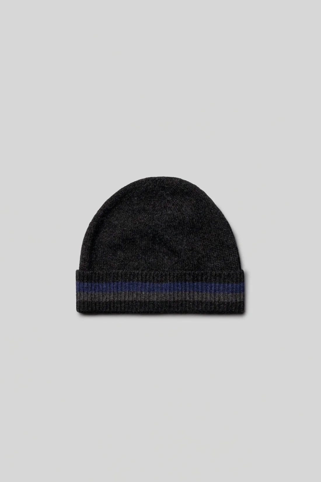 Scott Cashmere Knit Hat with Stripe - 1