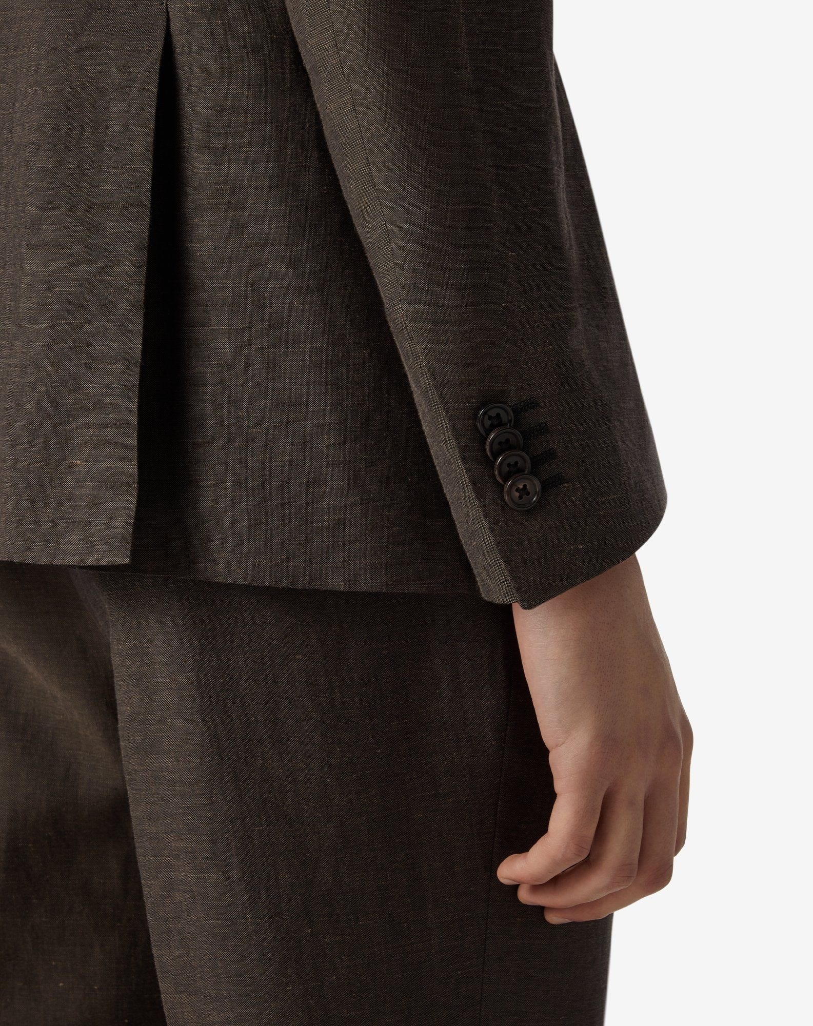 Brown wool and linen suit - 6
