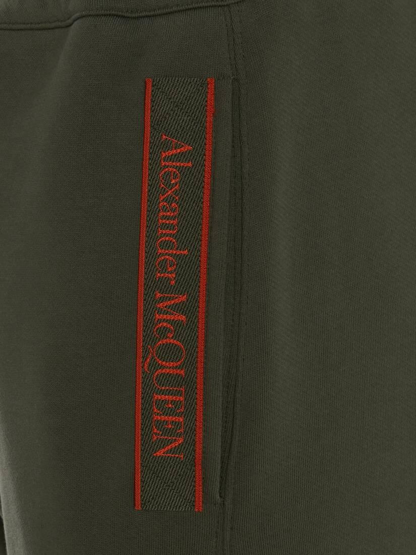 Selvedge Logo Tape Detail Joggers in Khaki - 5