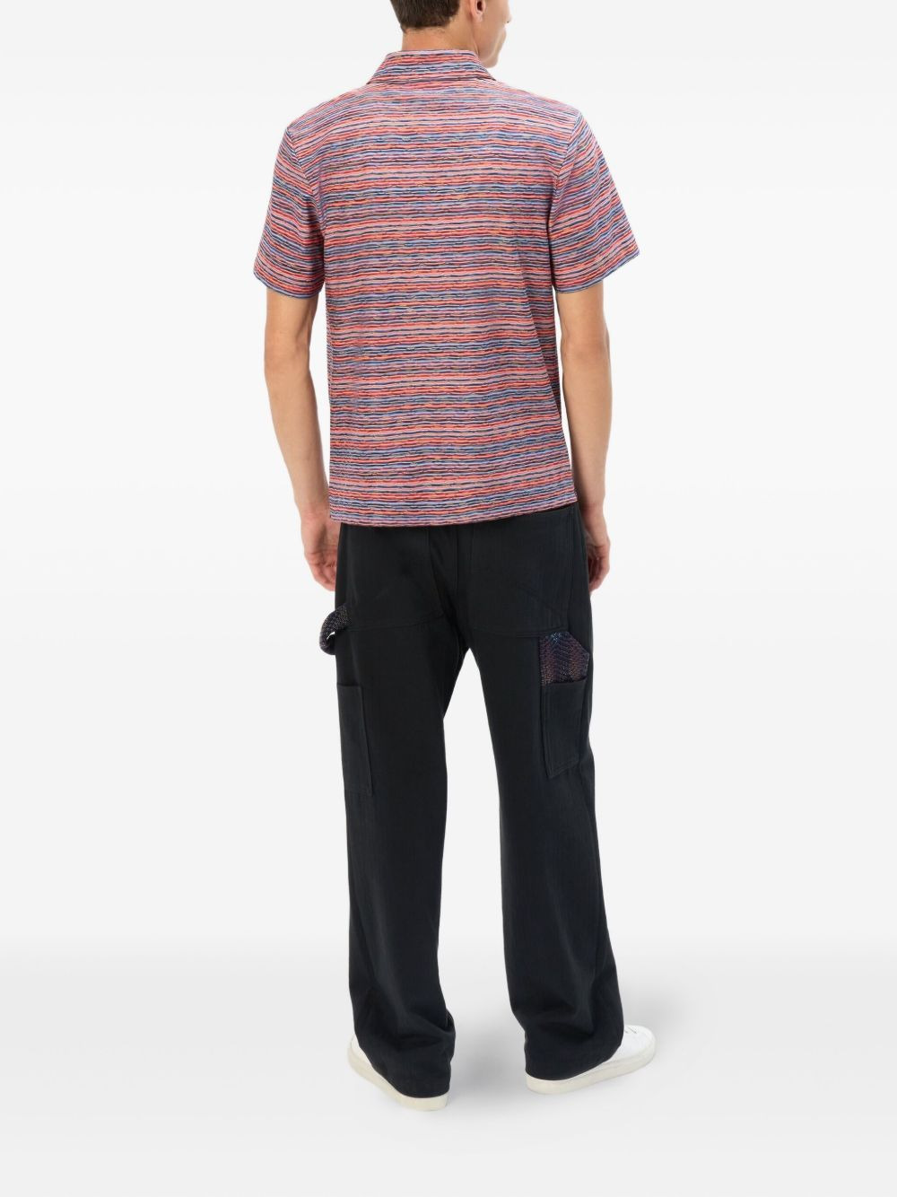 striped short-sleeve polo shirt - 3