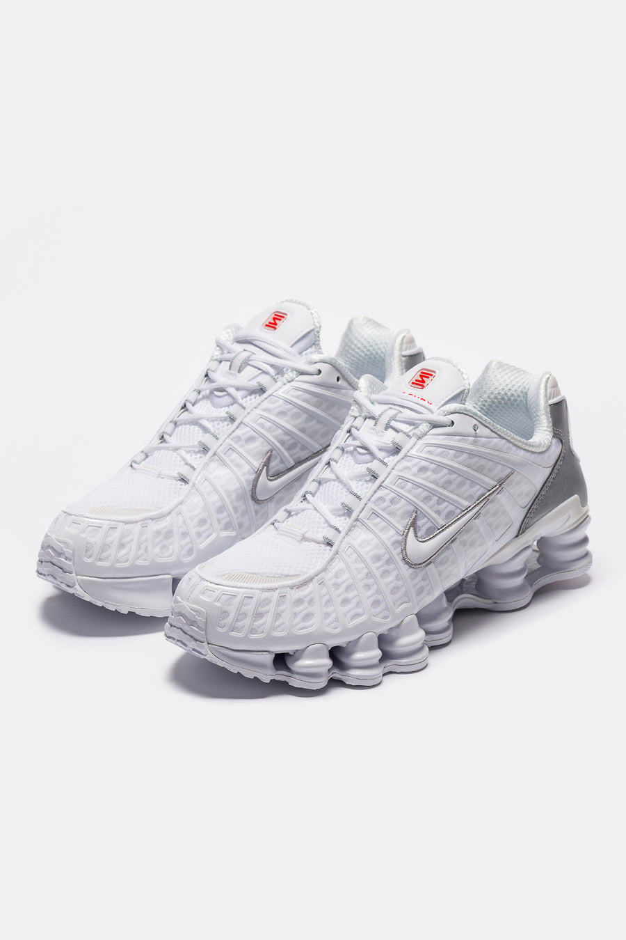 Shox TL Sneaker in White/White/Metallic Silver - 3