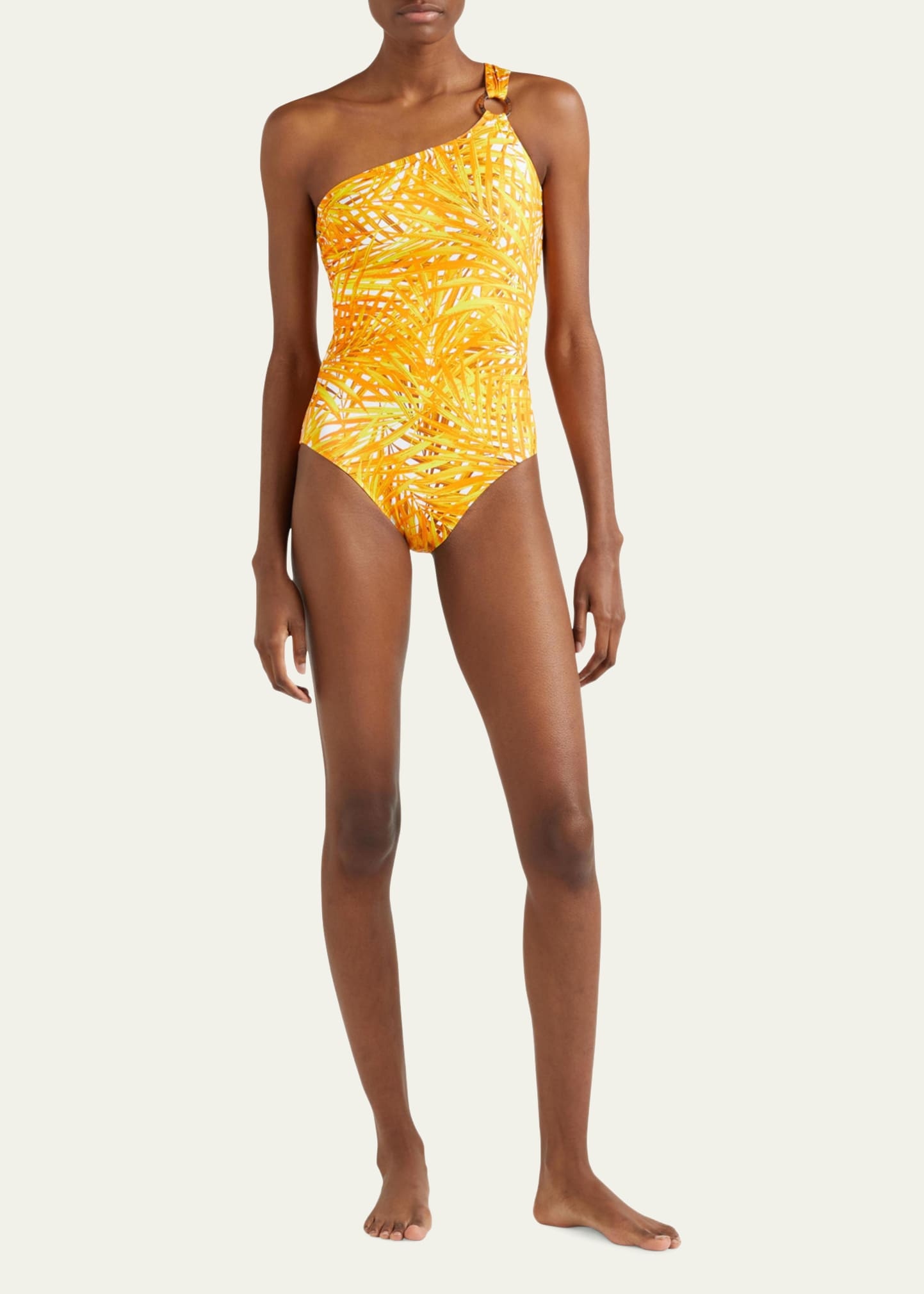 Palm Leaves Jersey One-Piece Swimsuit - 2
