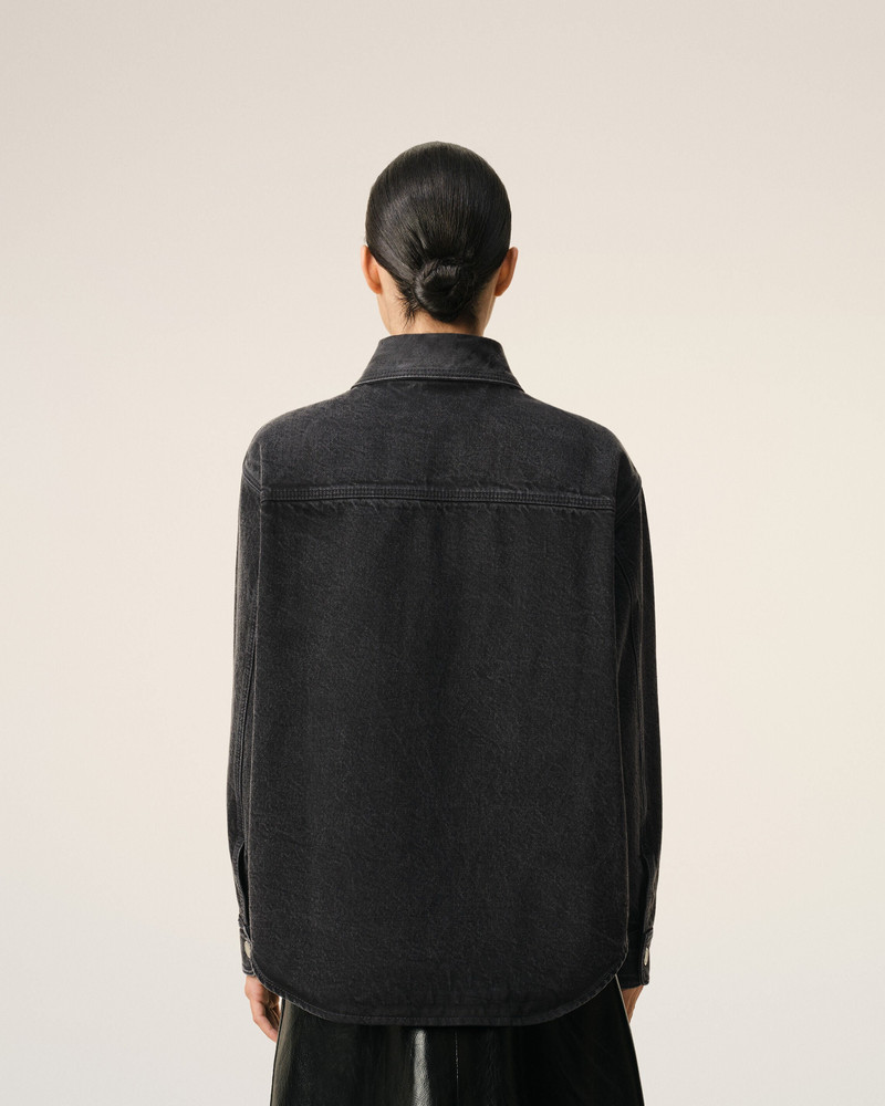 BLACK COTTON KNITTED AMI DE COEUR OVERSHIRT 5