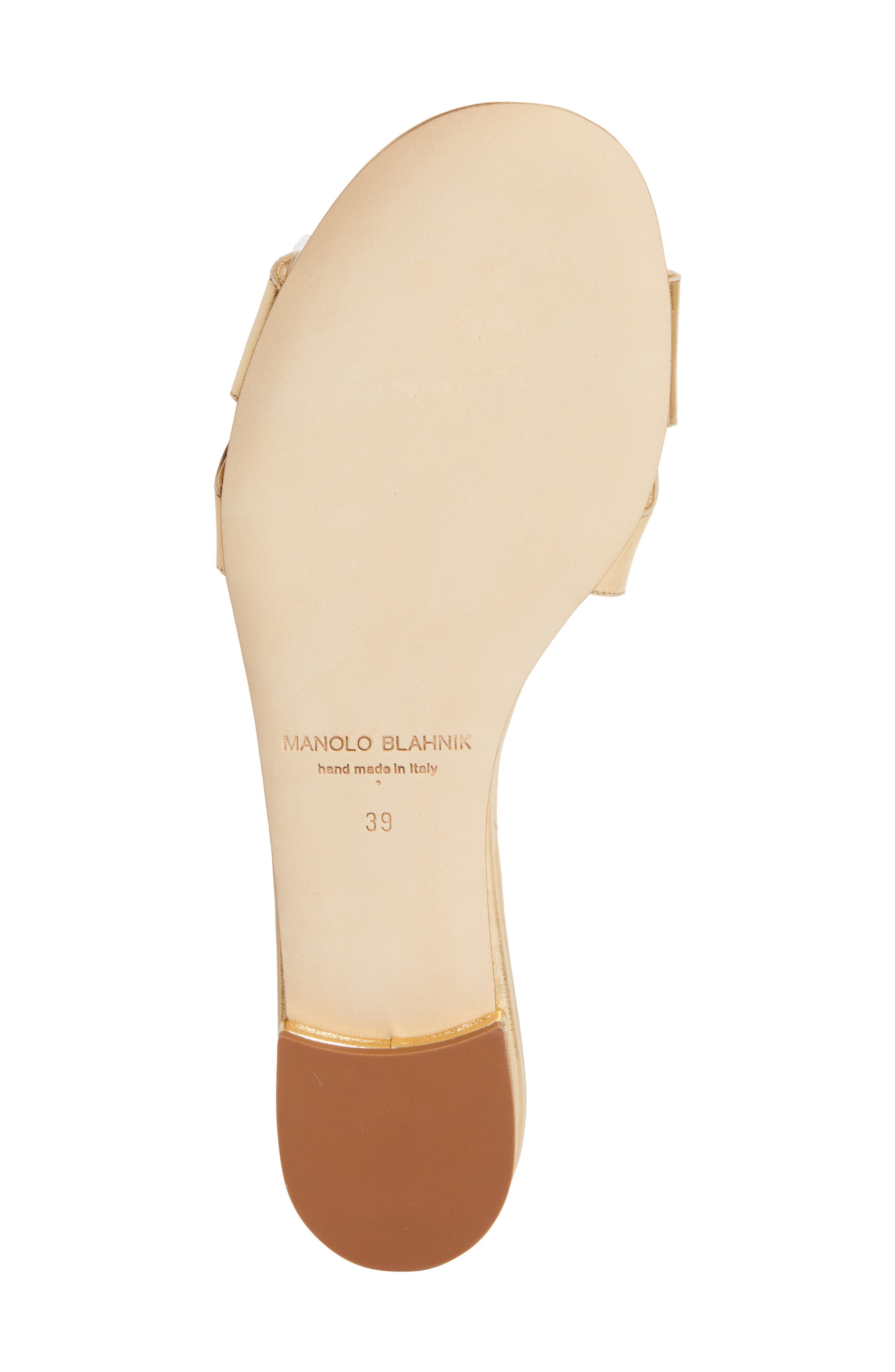 Manolo Blahnik Haribal Slide Sandal in Metallic Gold at Nordstrom - 6