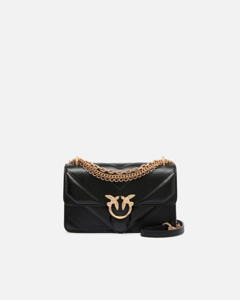 MINI LOVE BAG ONE SHOULDER BAG IN CHEVRON LEATHER AND NAPPA WITH TRIPLE CHAIN 1