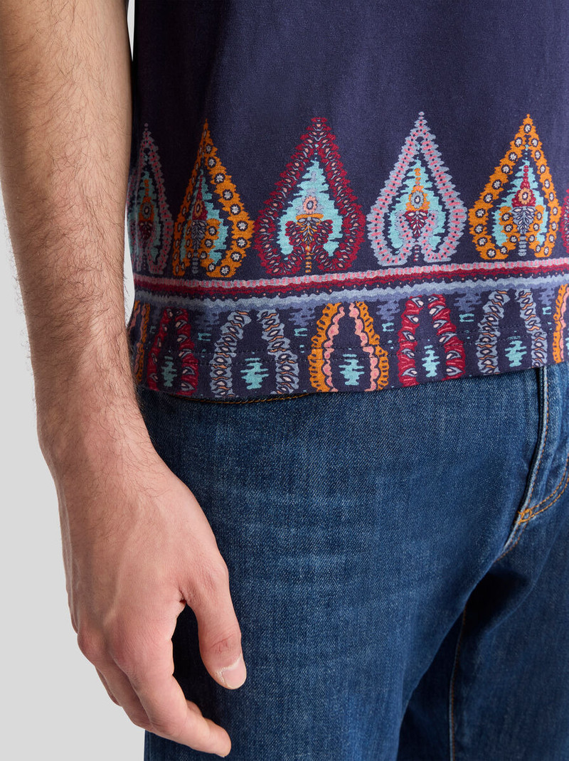 Etro COTTON T-SHIRT WITH PLACED GEOMETRIC PRINT outlook