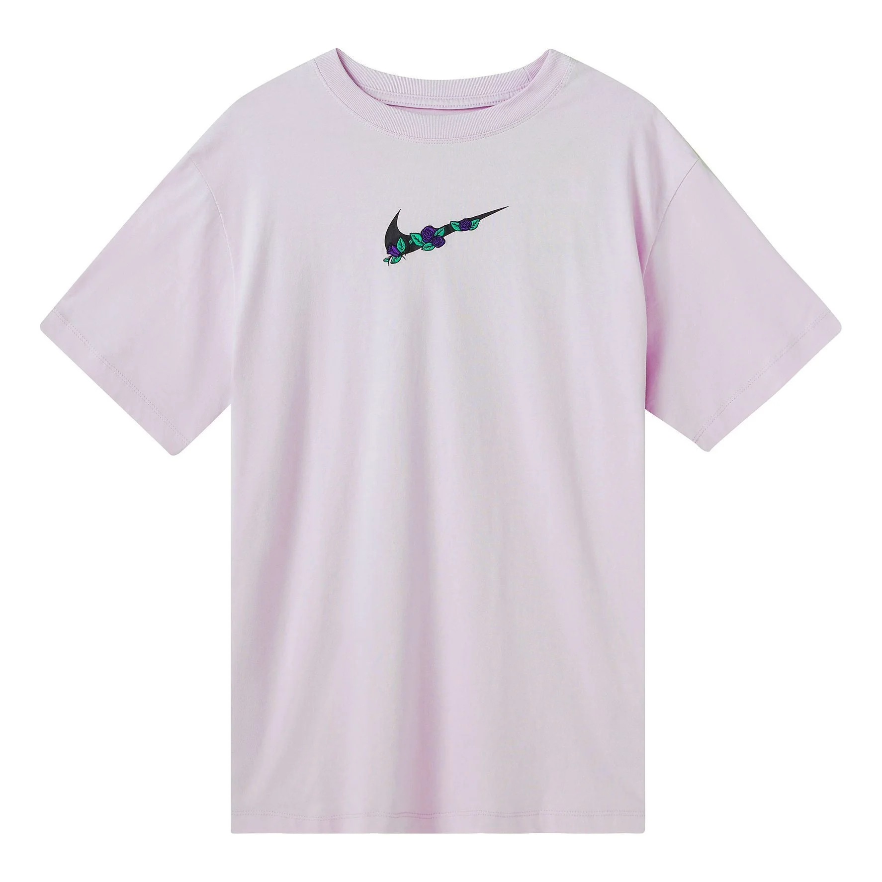 (WMNS) Nike Logo Plant Printing Casual Sports Round Neck Short Sleeve Pink Purple T-Shirt DN5887-530 - 1