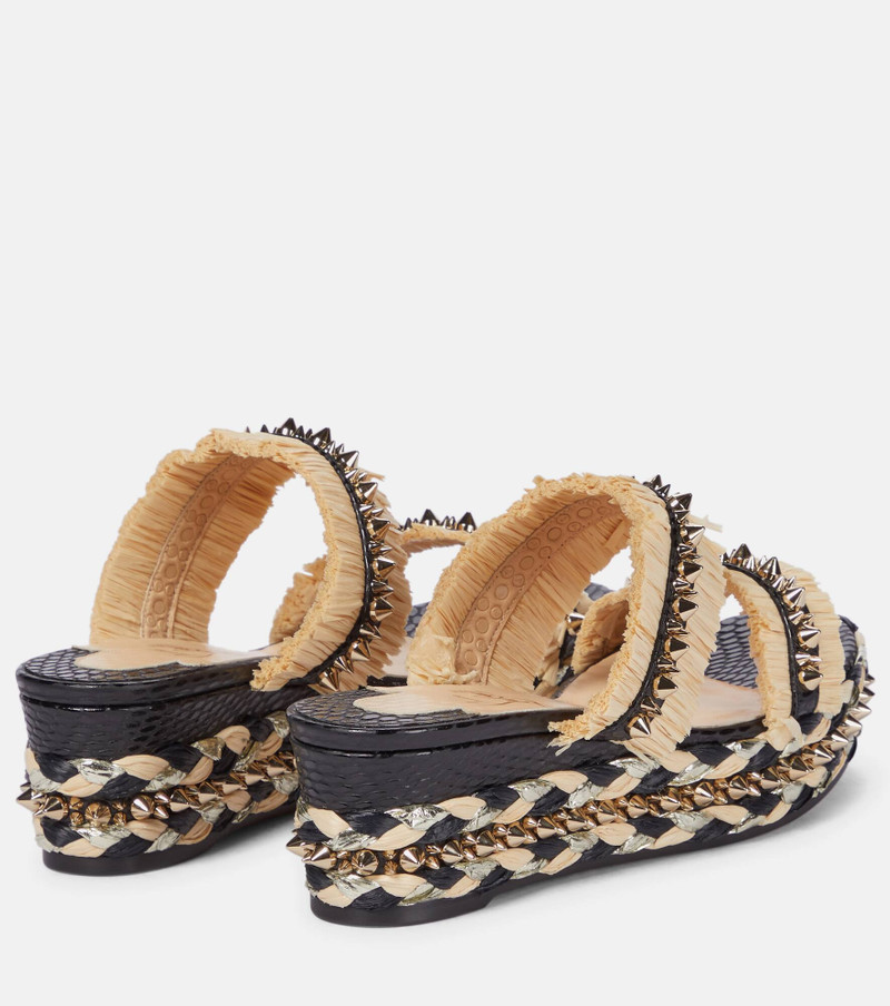 Christian Louboutin Voltinoudou raffia wedge sandals outlook