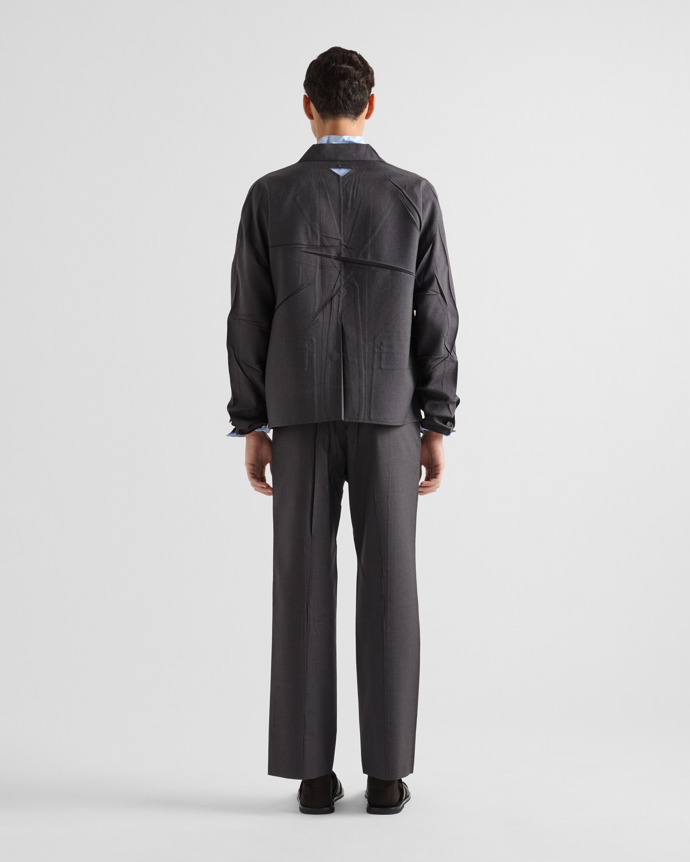 Single-breasted wool and silk jacket - 5