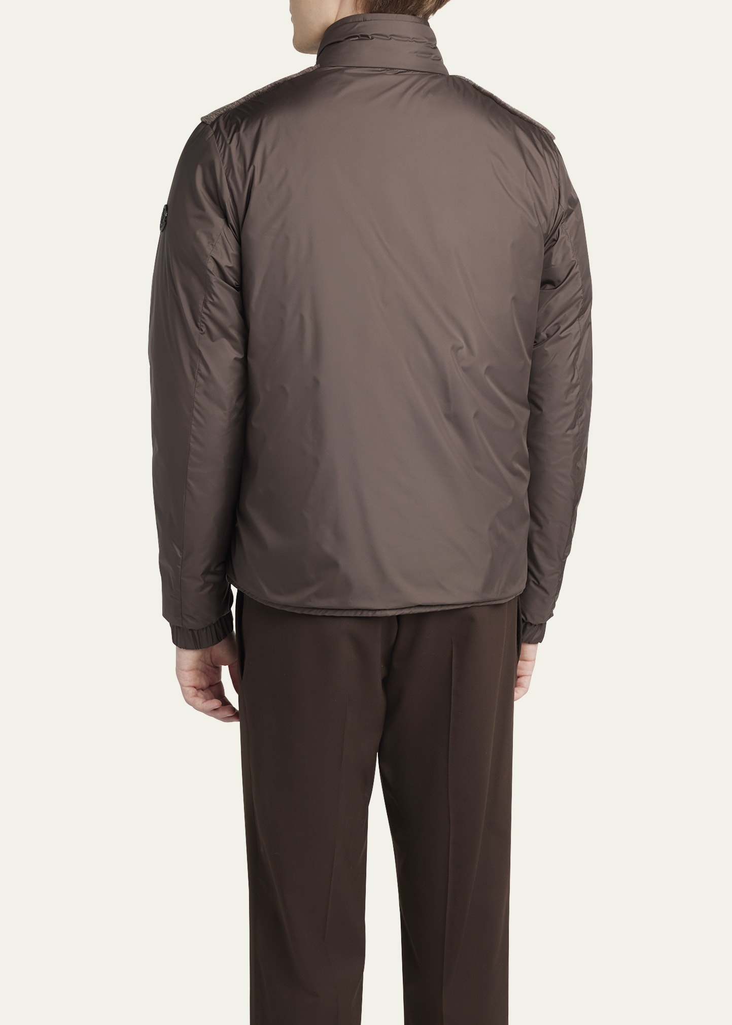 Men's Edit Dark Brown Teddy Fleece and Padded Reversible Livra Jacket - 3