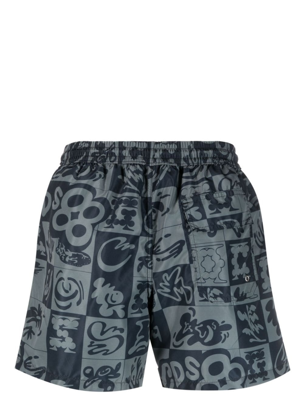 checkerboard-print swim shorts - 2