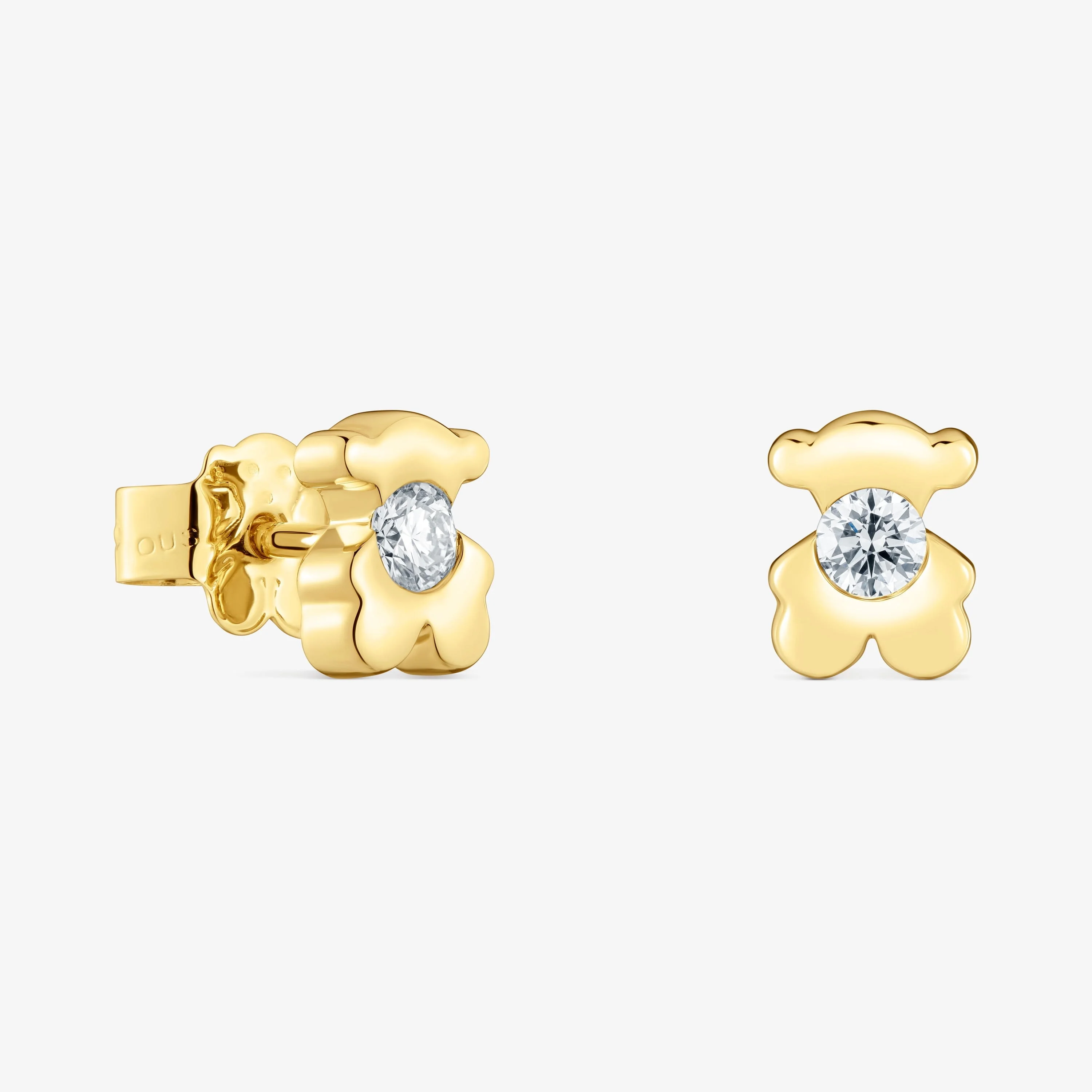 6 mm 18K solid gold Bear earrings with lab-grown diamonds TOUS Lili - 1