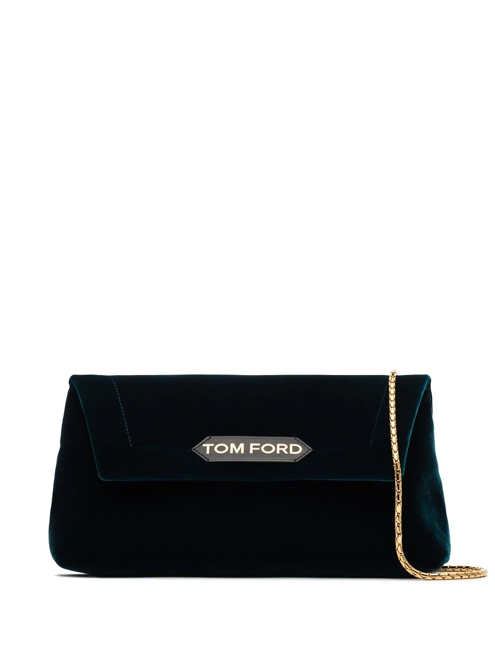 logo-plaque clutch bag - 1