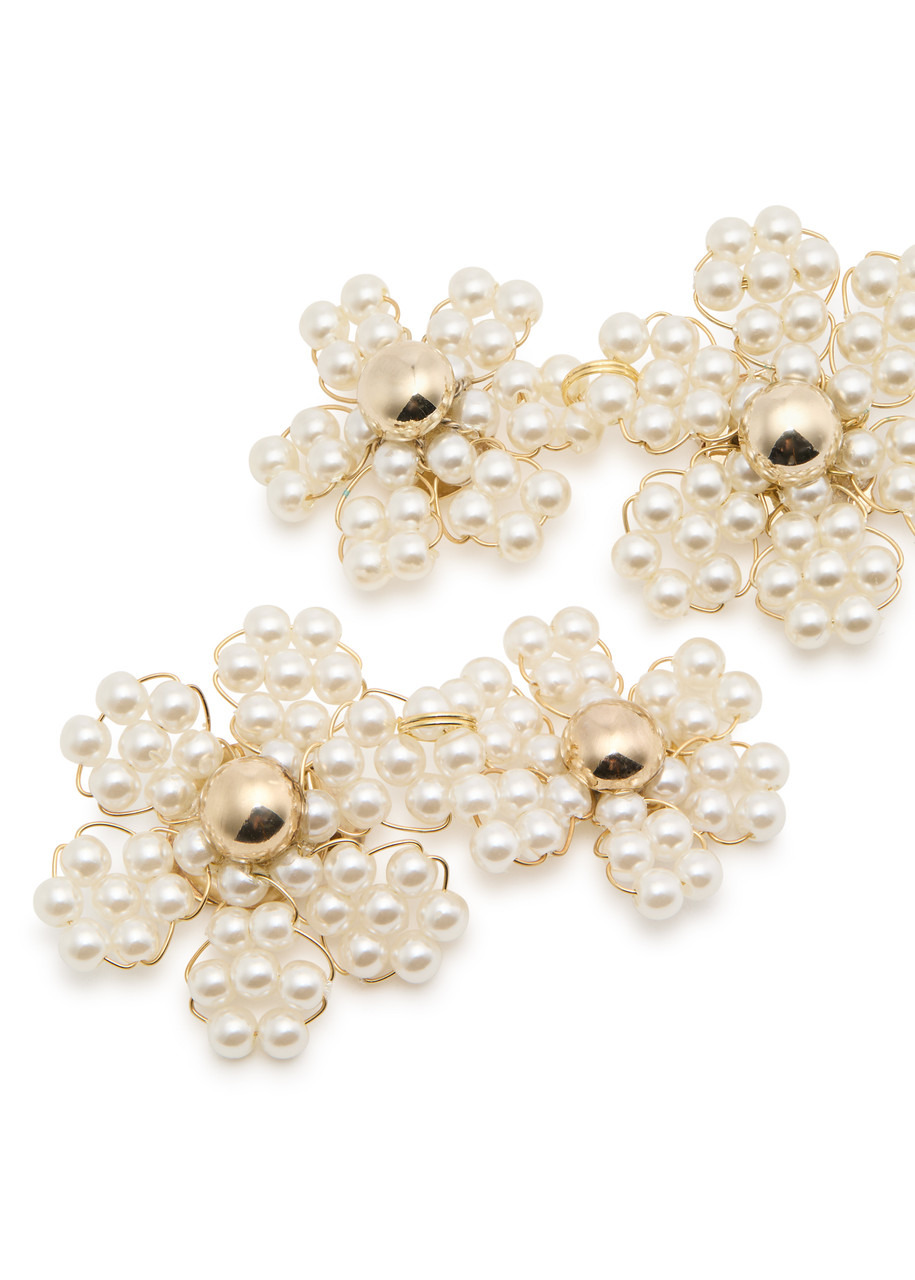 Rosantica Gardenia Faux-pearl Beaded Clip-on Drop Earrings - 3
