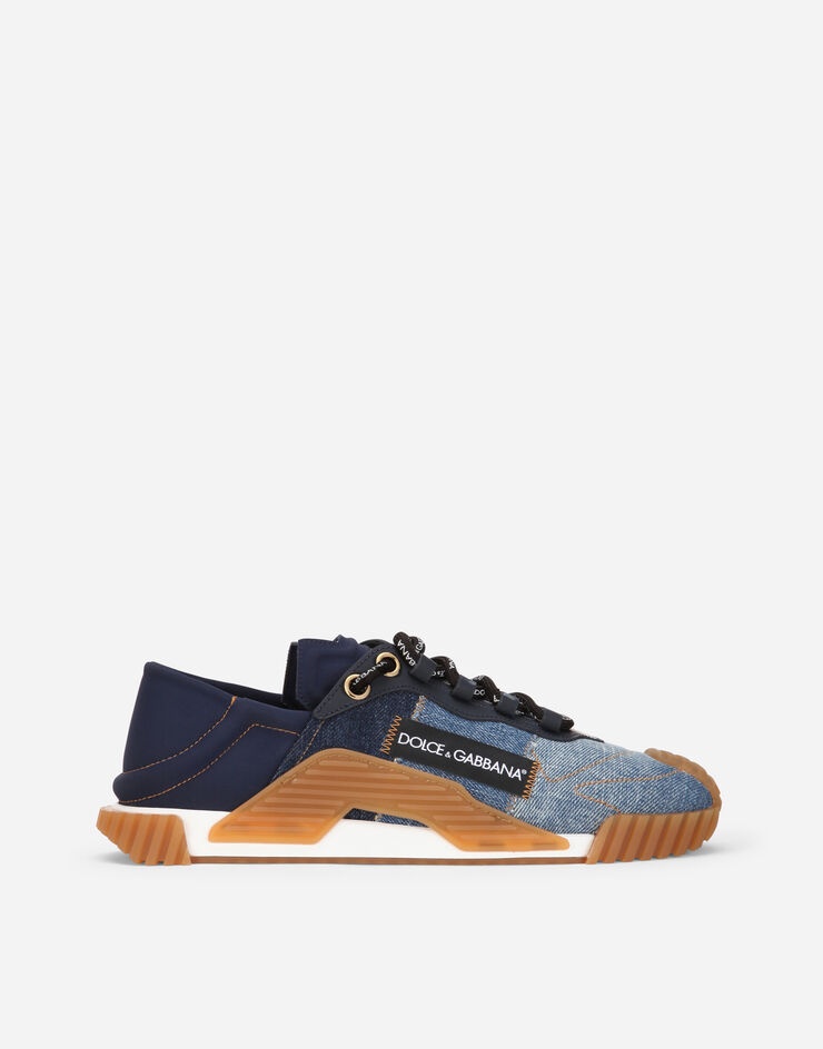 Patchwork denim NS1 slip-on sneakers - 1