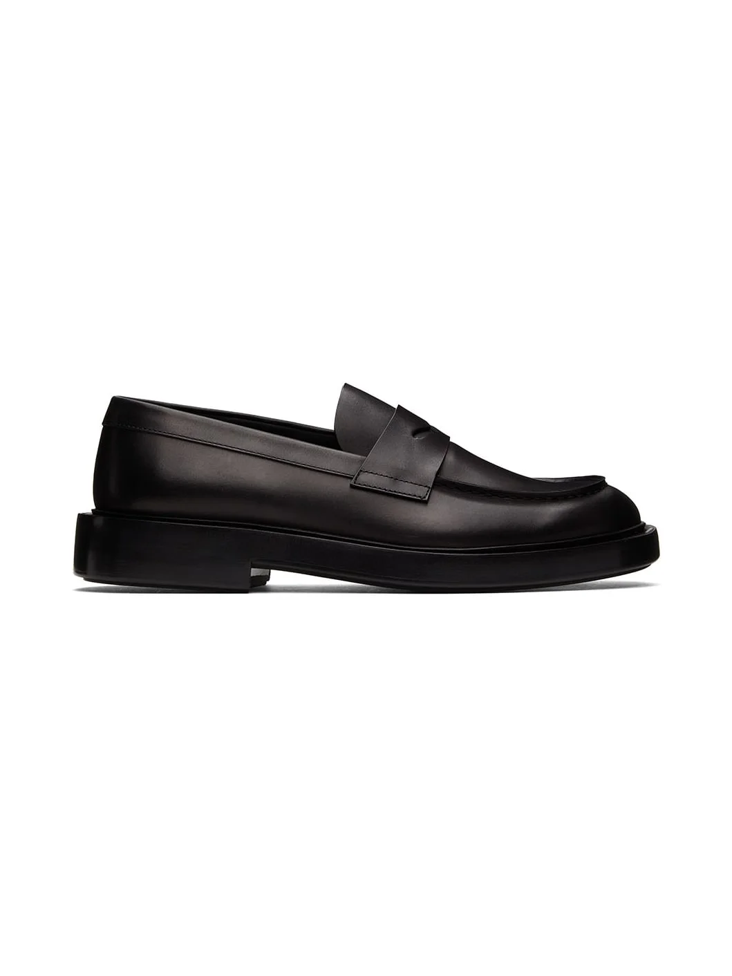 Black Leather Loafers - 1