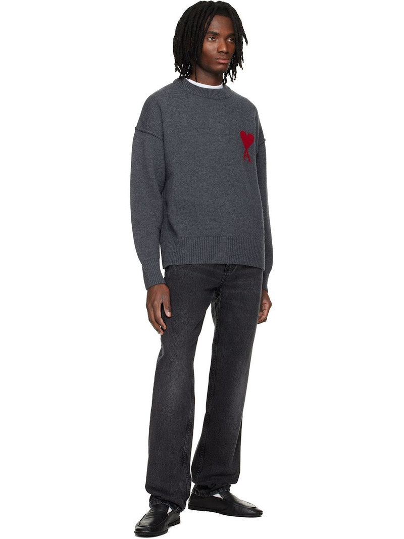 AMI Paris Black Cotton Classic Fit Jeans outlook