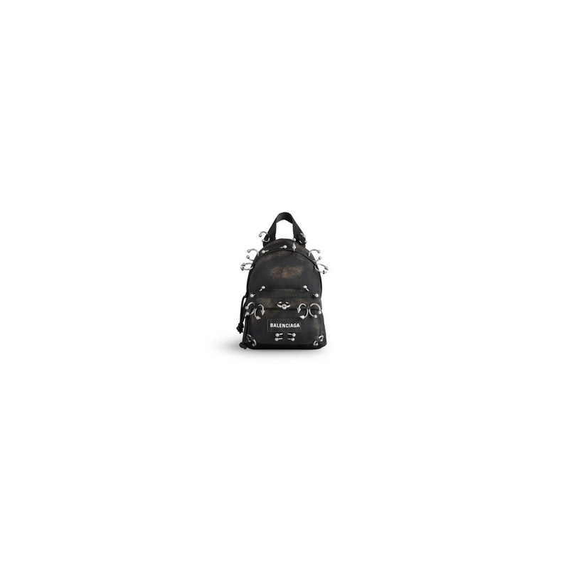 Men's Explorer Mini Backpack With Piercings in Black 1