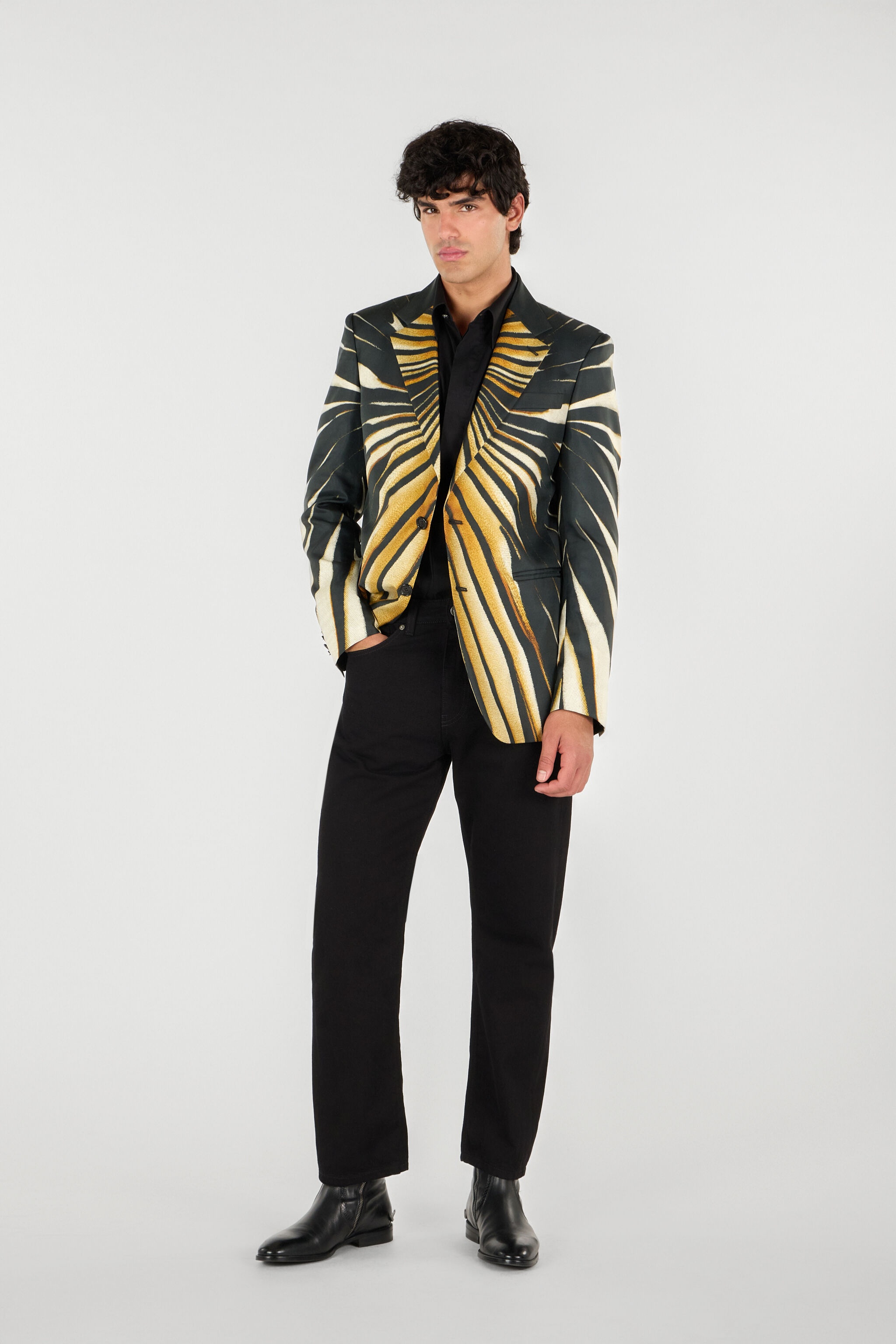 Single-breasted blazer with Ray of Gold print - 2