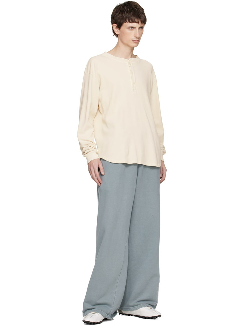 LES TIEN Off-White Baseball Hem Henley outlook