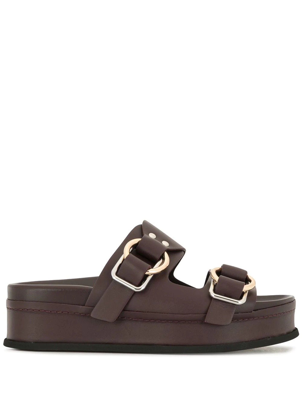 Freida double-buckle platform slides - 1