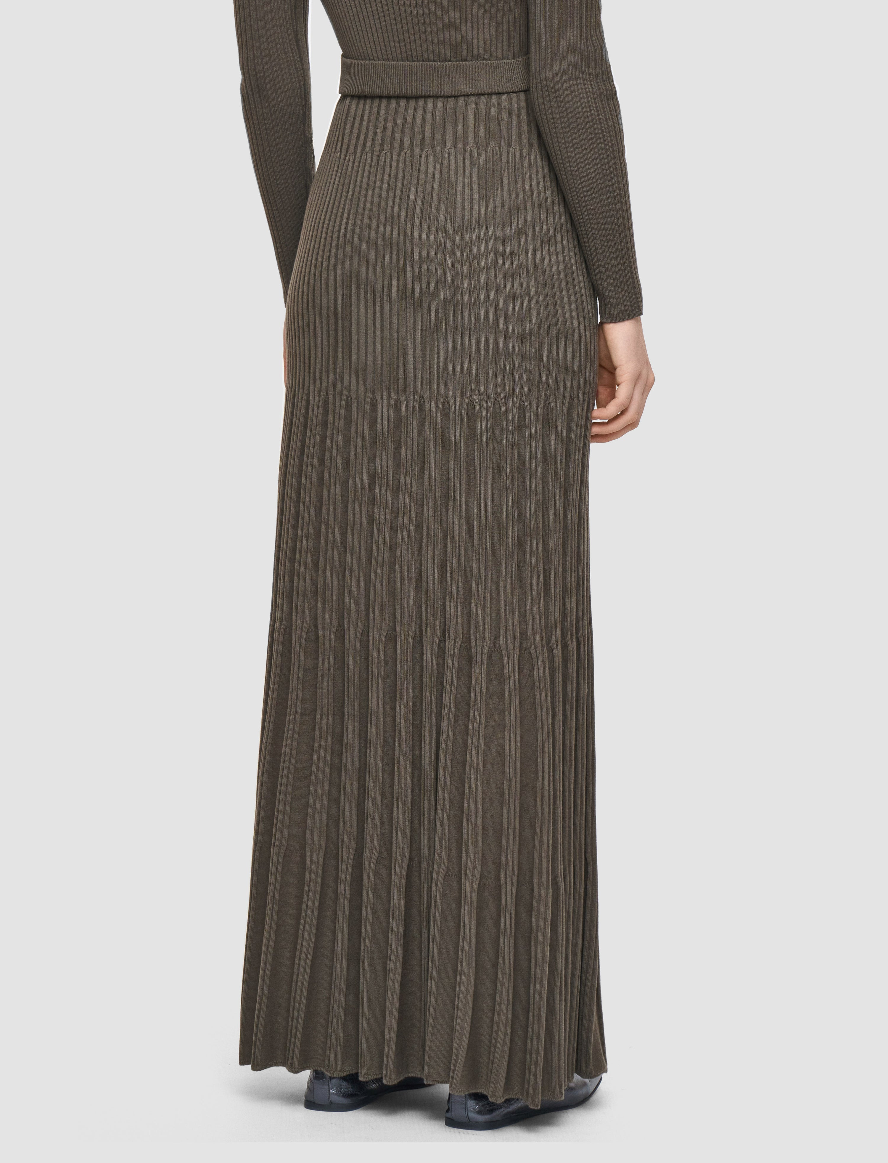 Merino Rib Knit Maxi Skirt - 3