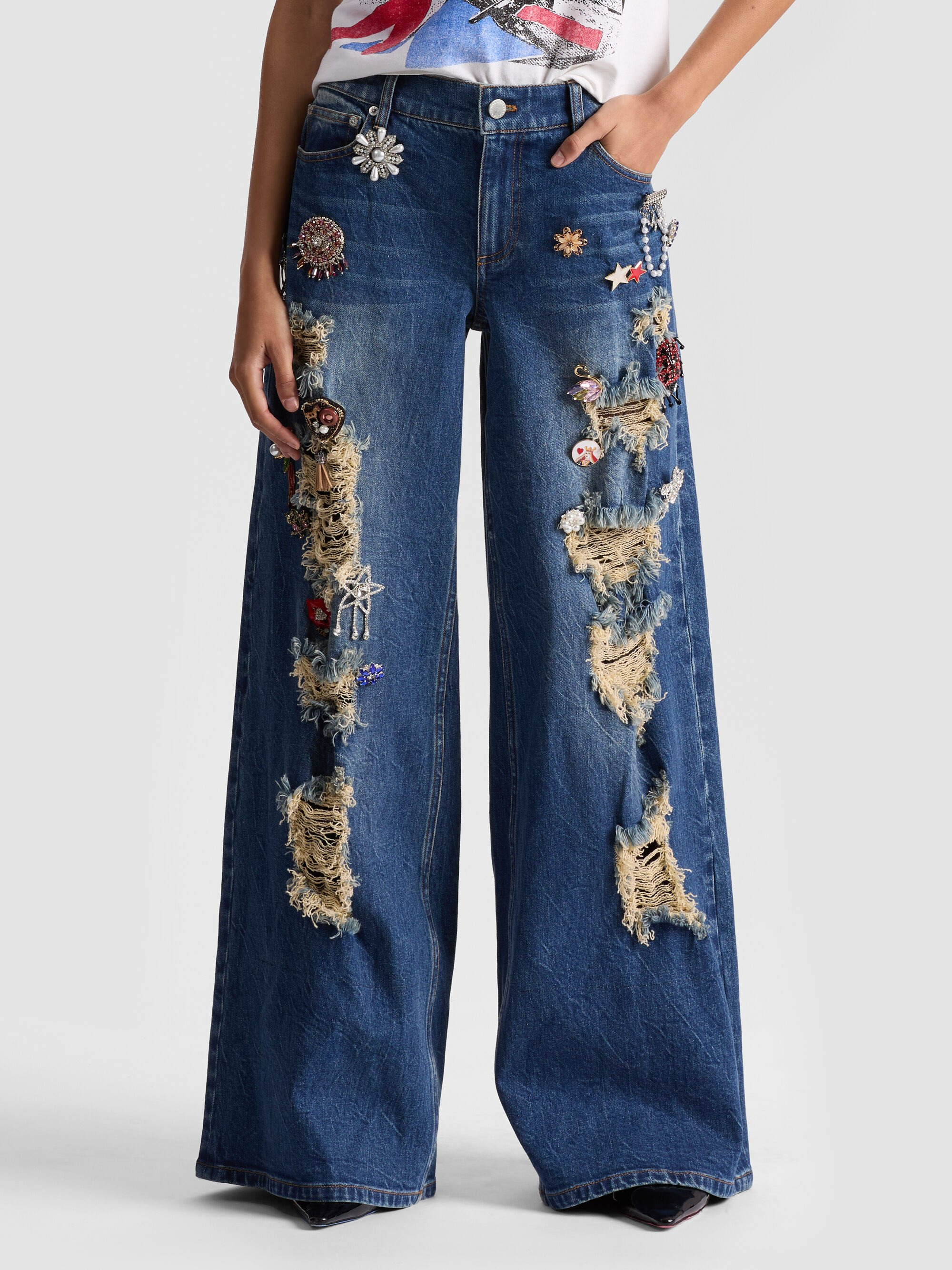 HARPER EMBELLISHED BAGGY JEAN - 2