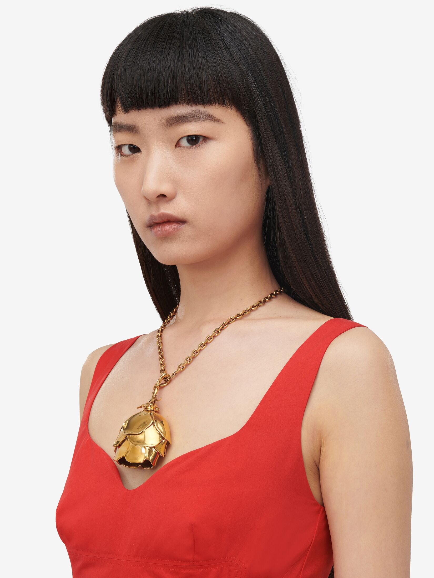 Women's Tudor Rose Necklace in Gold - 4