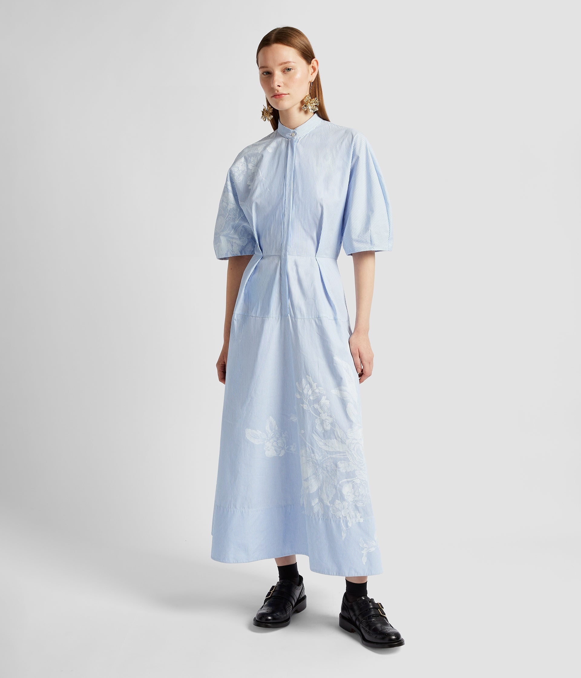SHORT SLEEVE MIDI SHIRT DRESS - 4