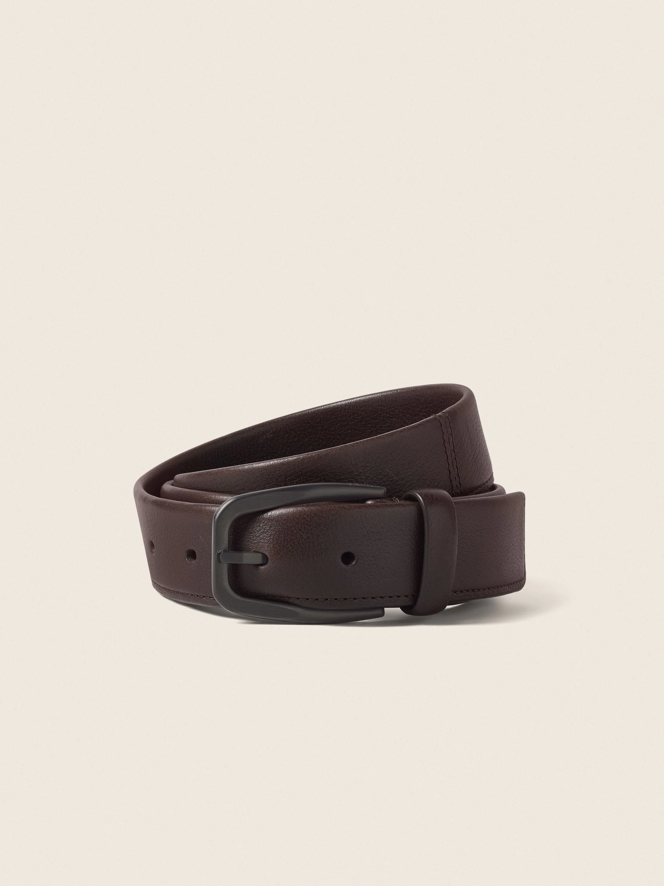 DARK BROWN LEATHER BELT - 1