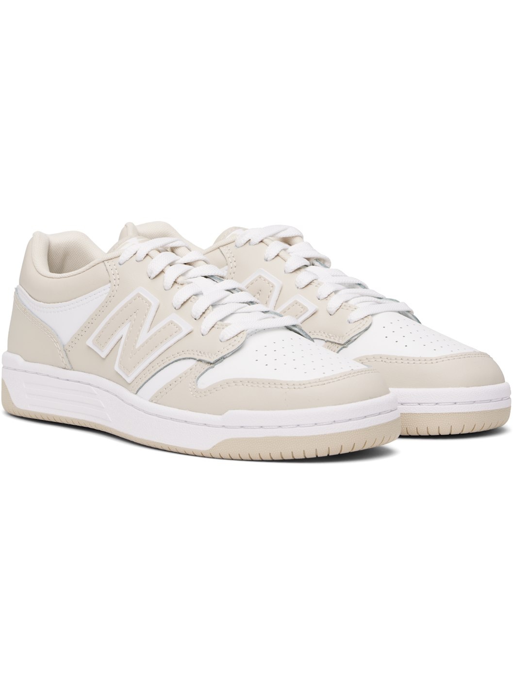 Beige & White 480 Sneakers - 4