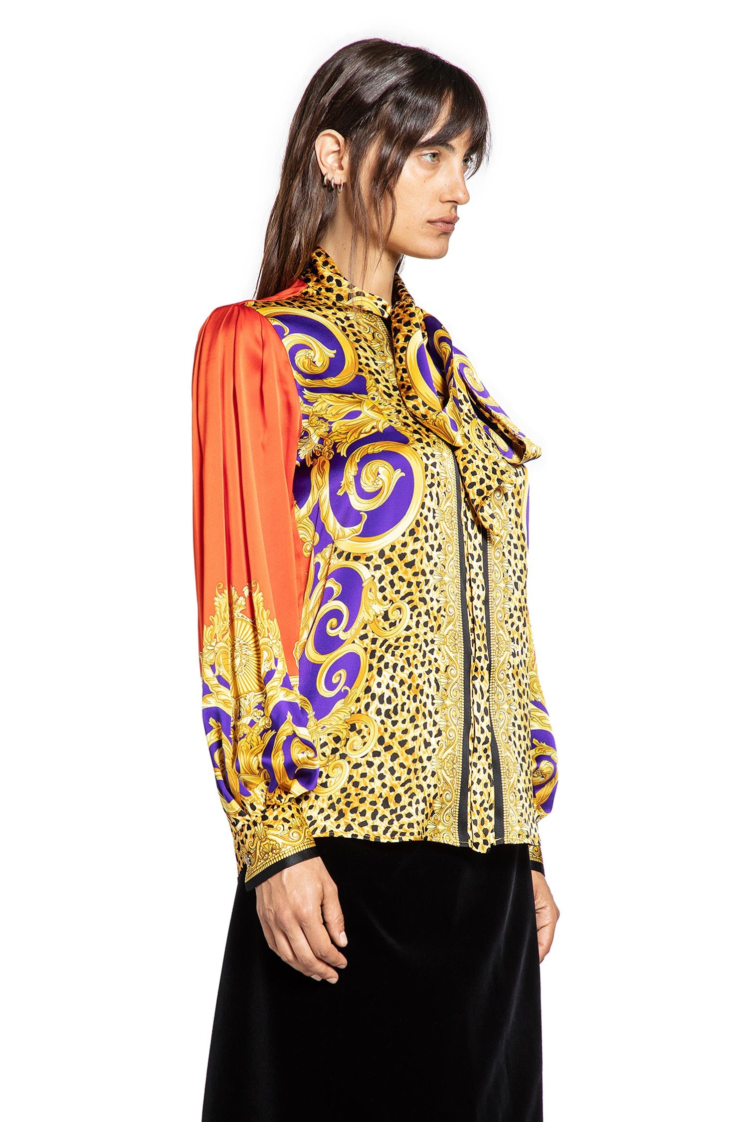 Cheetah Barocco Silk Lavallière Shirt - 2