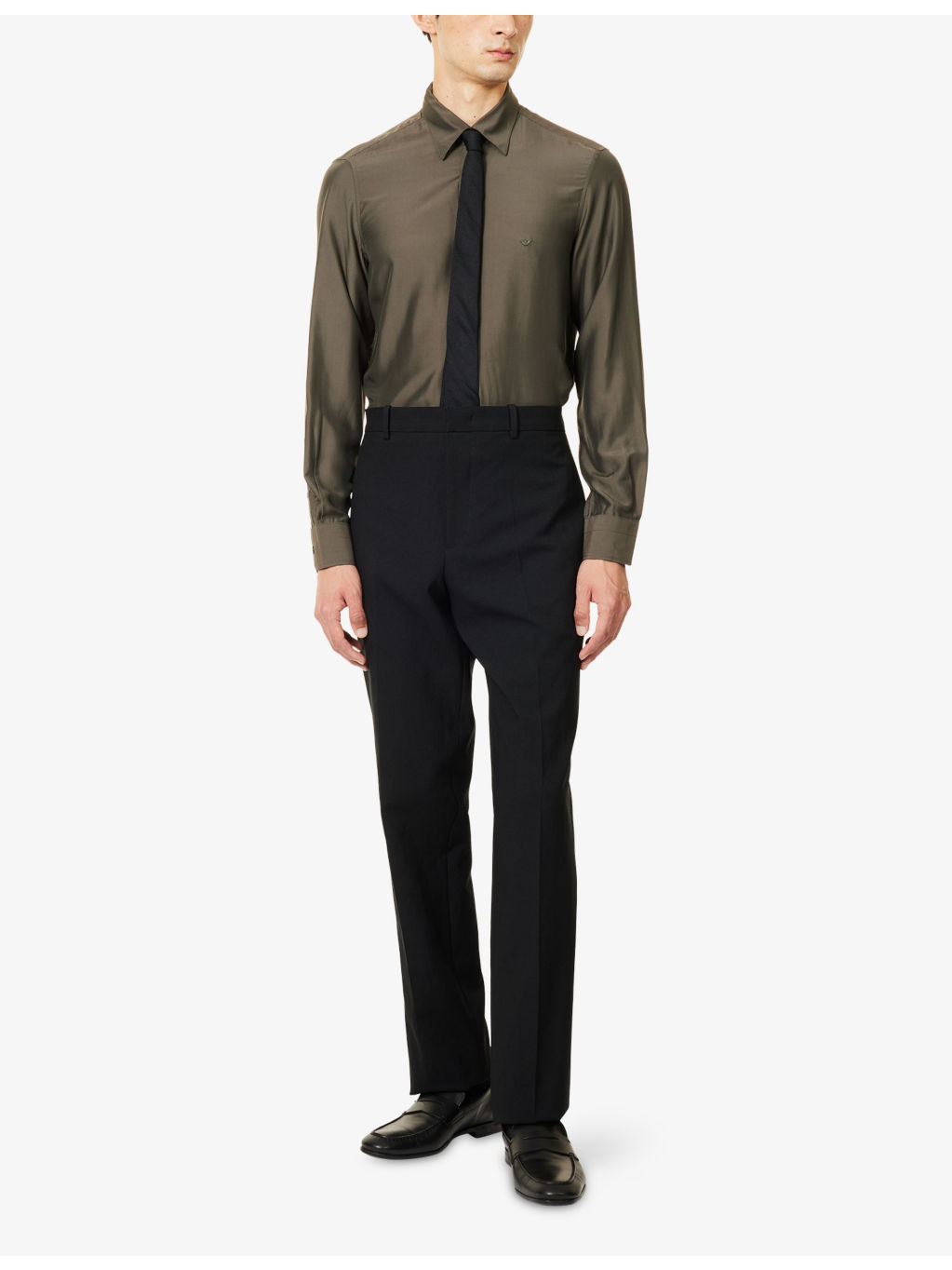 Embroidered-Logo Sport Modal-Silk Blend Shirt - 2