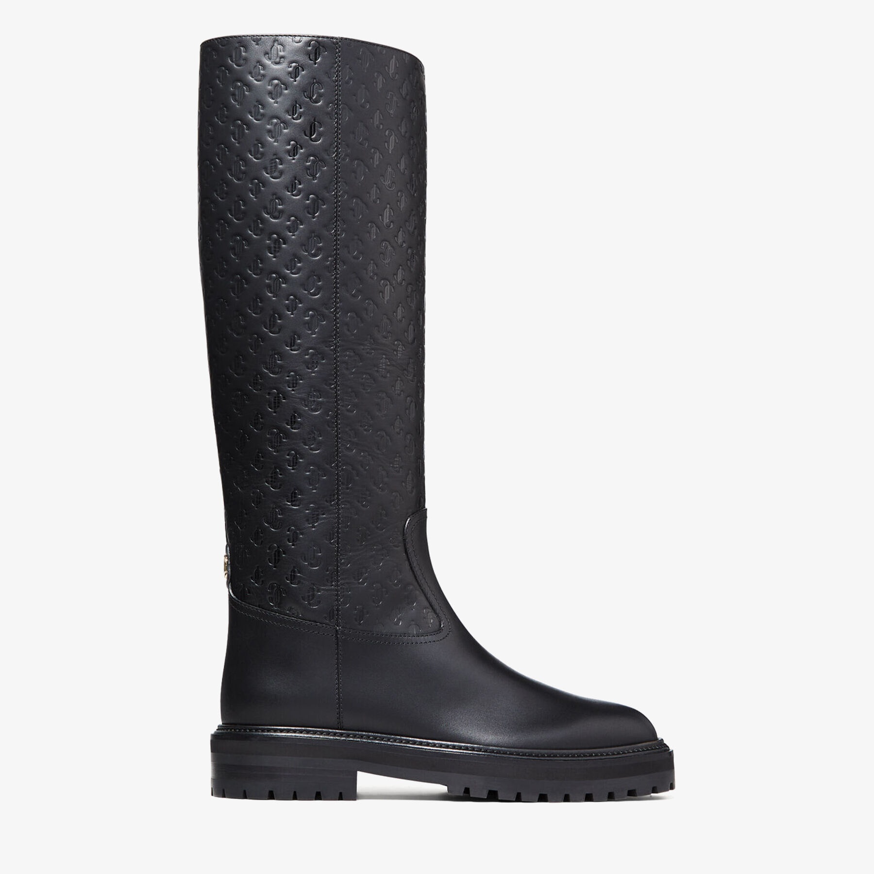 Yomi Flat
Black JC Monogram Leather Knee-High Boots - 1