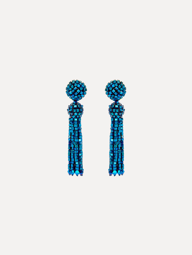 CRYSTAL FRINGE TASSEL CLIP-ON EARRINGS 1