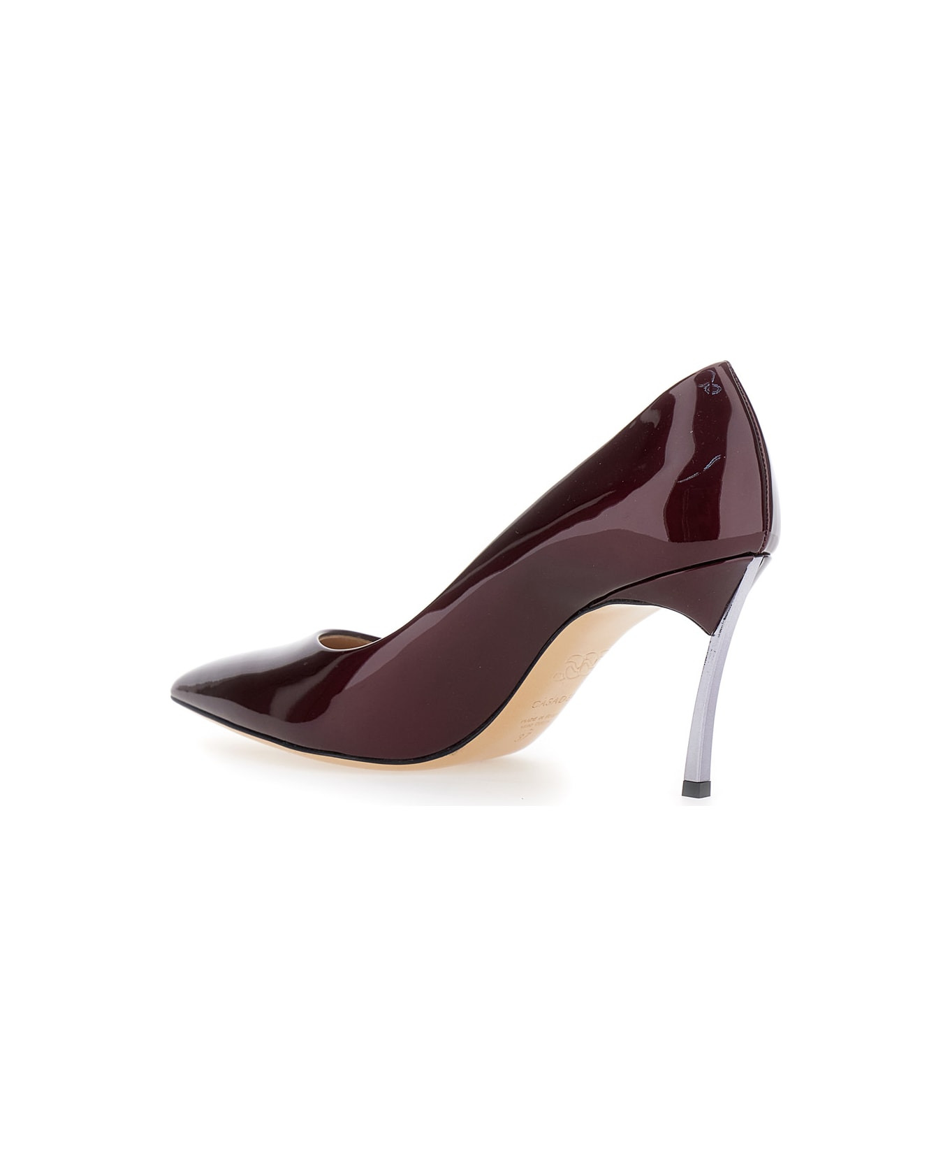 Bordeaux Pumps With High Stiletto Heel In Patent Leather Woman - 3